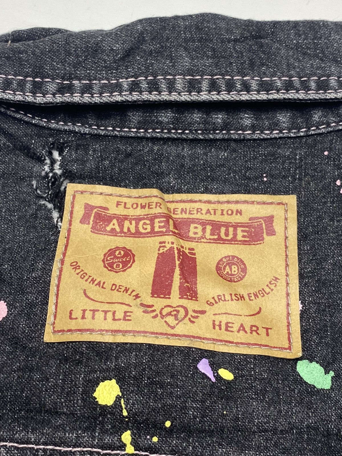 Angel Blue 2000s Angel Blue - Distressed Painter Denim Jacket Size US M / EU 48-50 / 2 - 9 Thumbnail