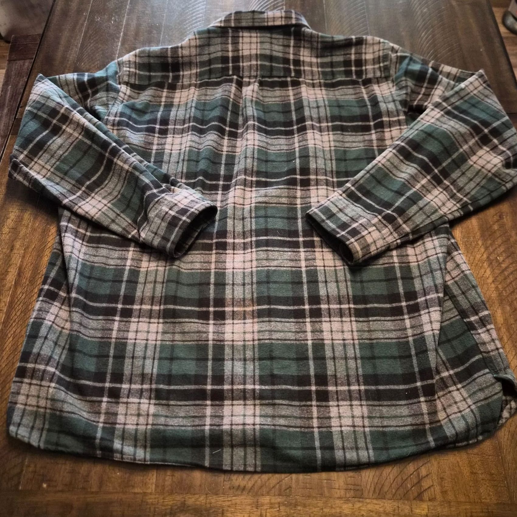 Vintage L.L. Bean Shirt Men 2XL Green Plaid Flannel Long Sleeve Button-Up Chamois Cloth Heavy G088 Size US XXL / EU 58 / 5 - 5 Thumbnail