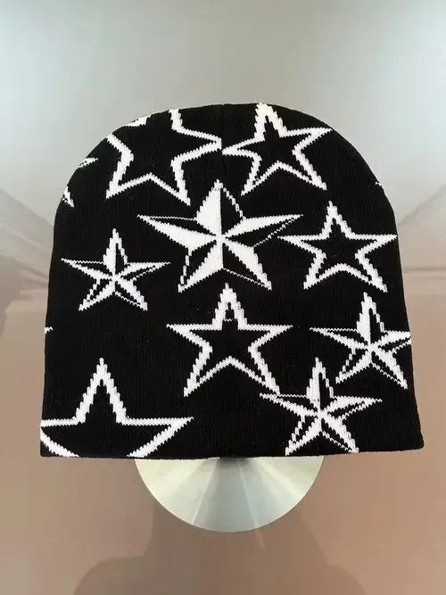 Other Y2K Star Beanie (black+white) Size ONE SIZE - 1 Thumbnail