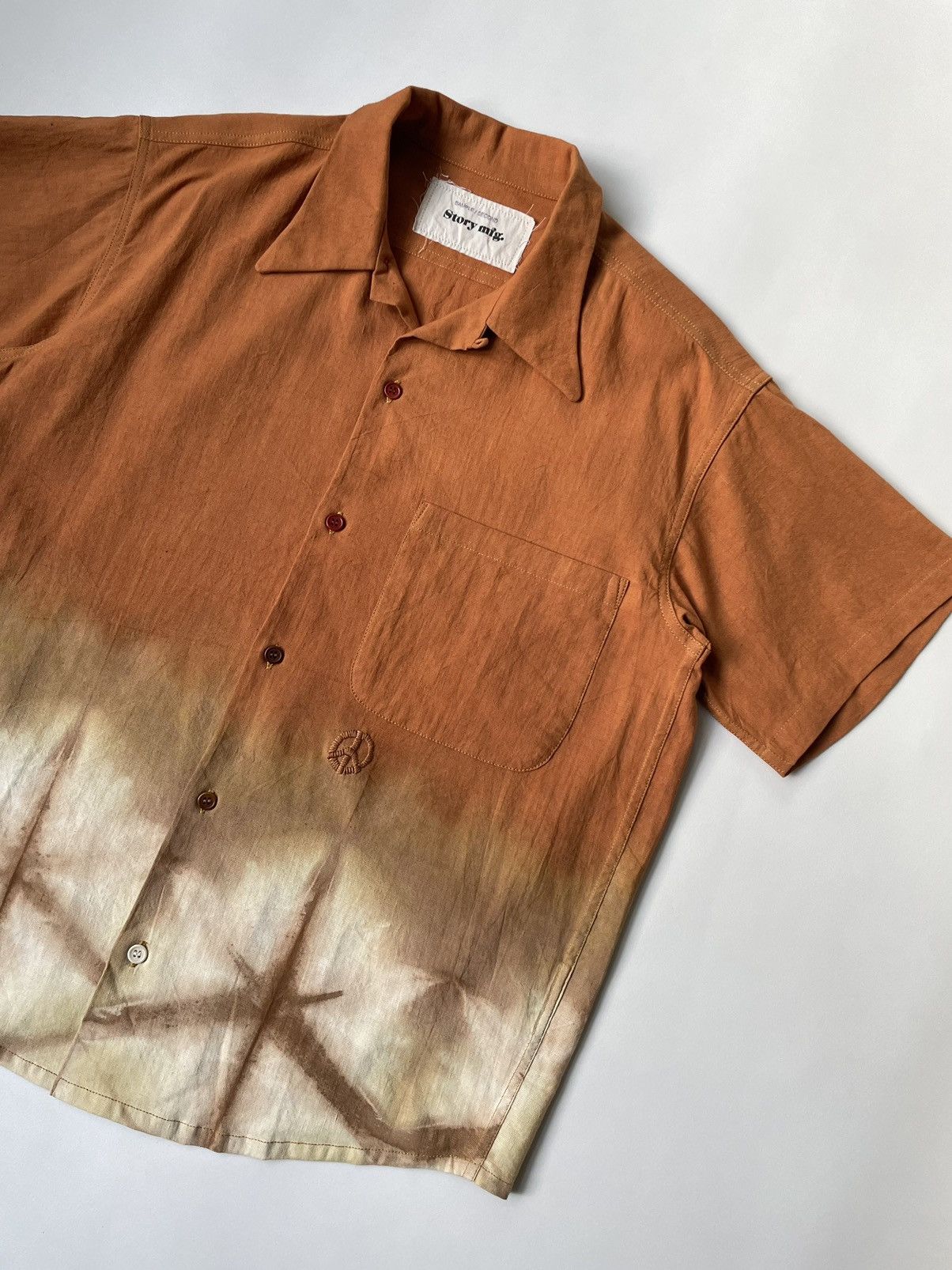 Story Mfg. Orange ‘Peace Tie Dye’ Print Shirt Size US S / EU 44-46 / 1 - 6 Thumbnail