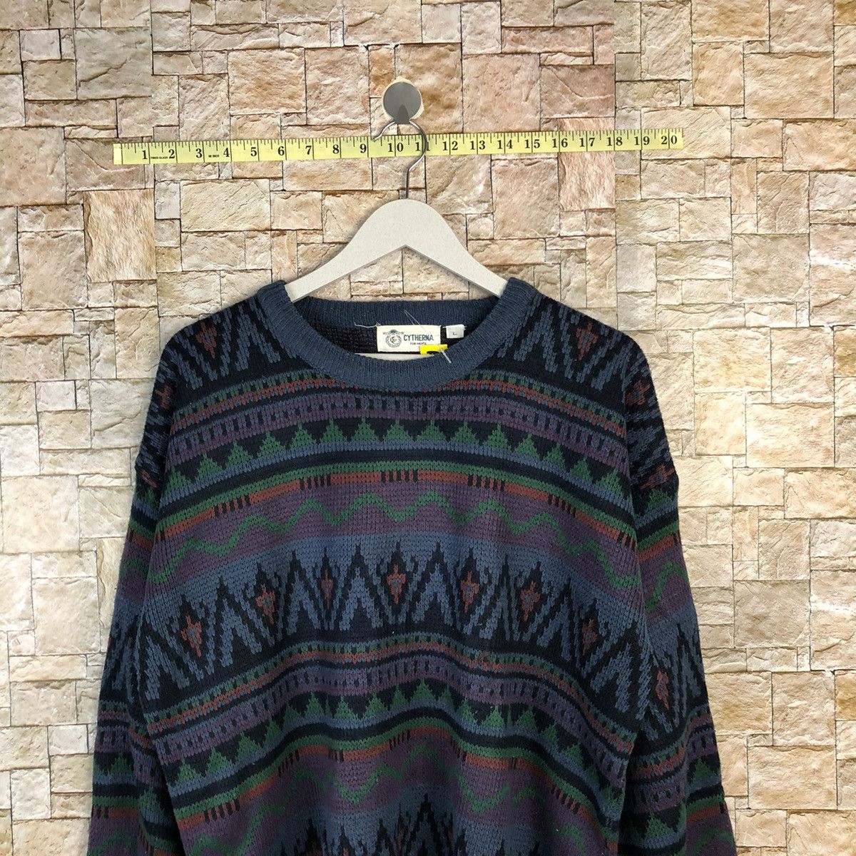 Homespun Knitwear Lythema vintage art sweatshirt Blue Knitwear #A1094 Size US L / EU 52-54 / 3 - 3 Thumbnail
