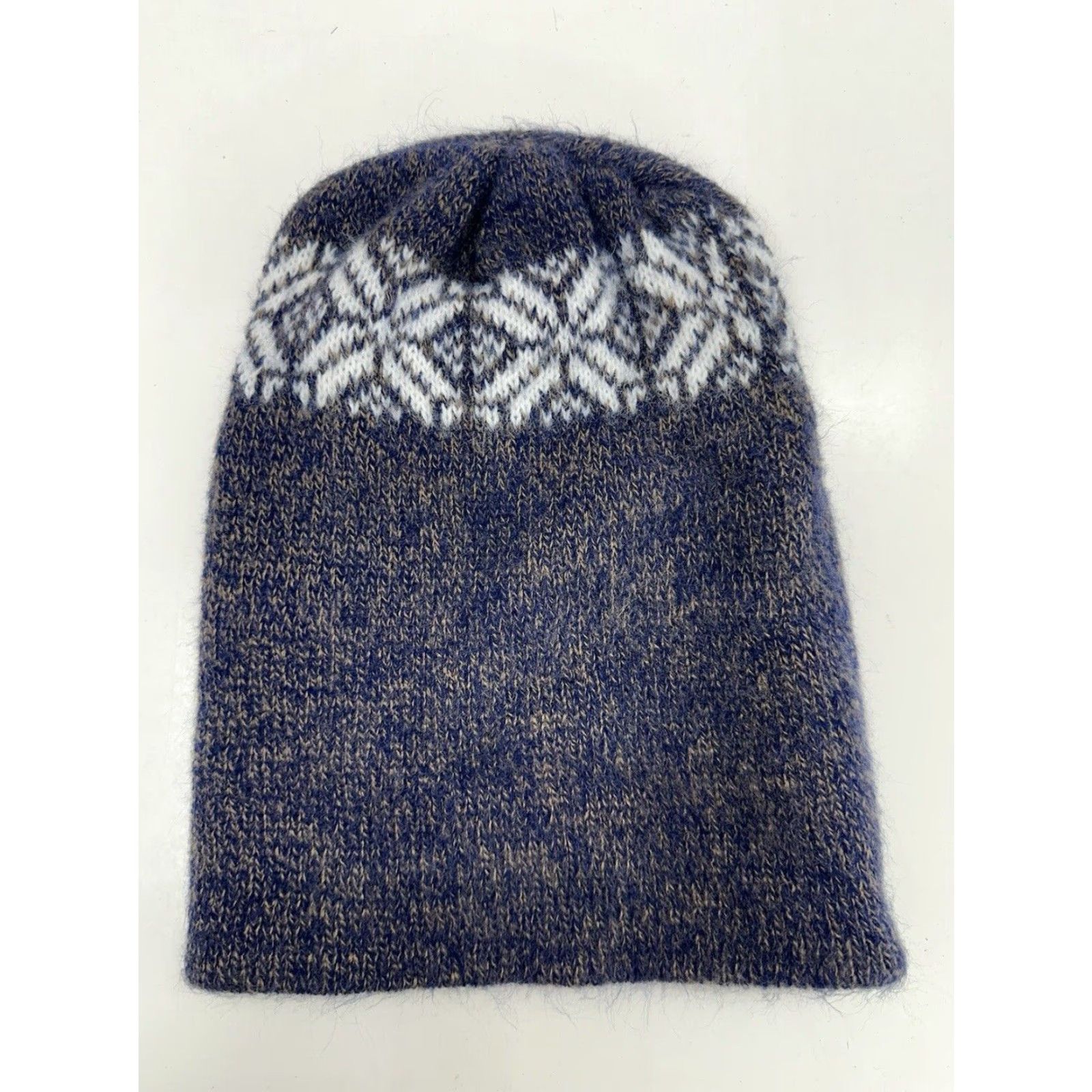 Vintage Unbranded Womens Hat Blue Snowflake Beanie Pull On Knit Hat Beanie Womens Blue Snowflake Knit Casual Outdoor Winter Beanie Womens Hats Size ONE SIZE - 2 Thumbnail