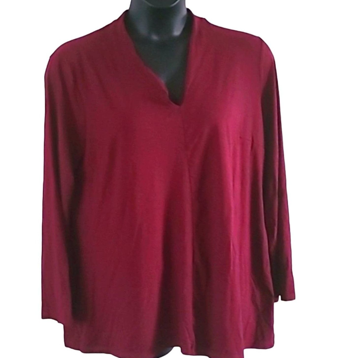 Other Liz Claiborne Women's Burgundy Tunic Top Size XL NWOT Size XL / US 12-14 / IT 48-50 - 2 Thumbnail