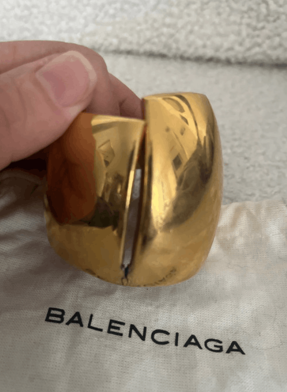 Balenciaga Balenciaga Bracelet Cuff Metal Chunky Logo 2000s EX0182 Size ONE SIZE - 2 Thumbnail