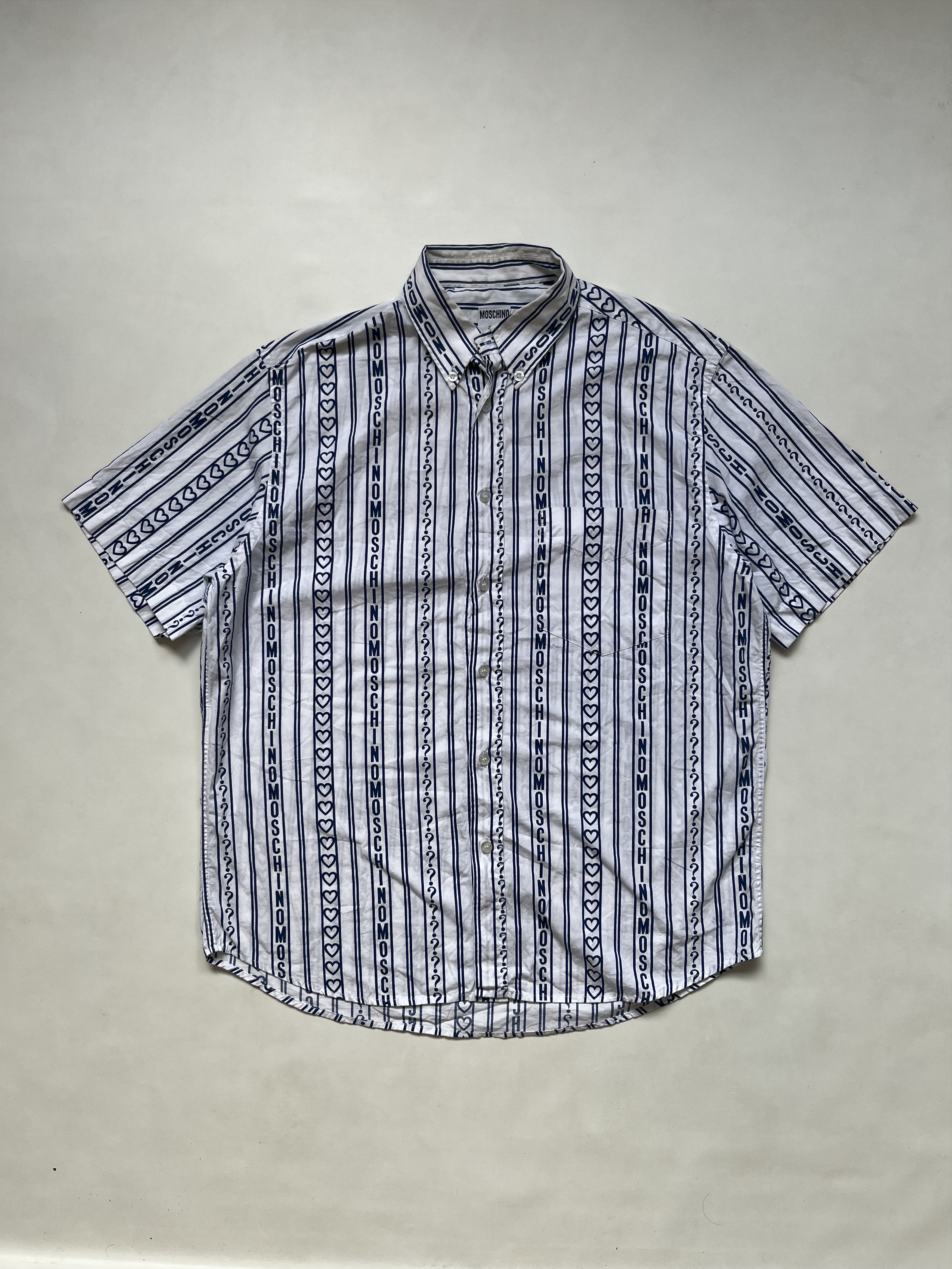 Moschino Camisa Vintage 1997 Moschino Jeans Rayada Con Logos Size US L / EU 52-54 / 3 - 1 Thumbnail