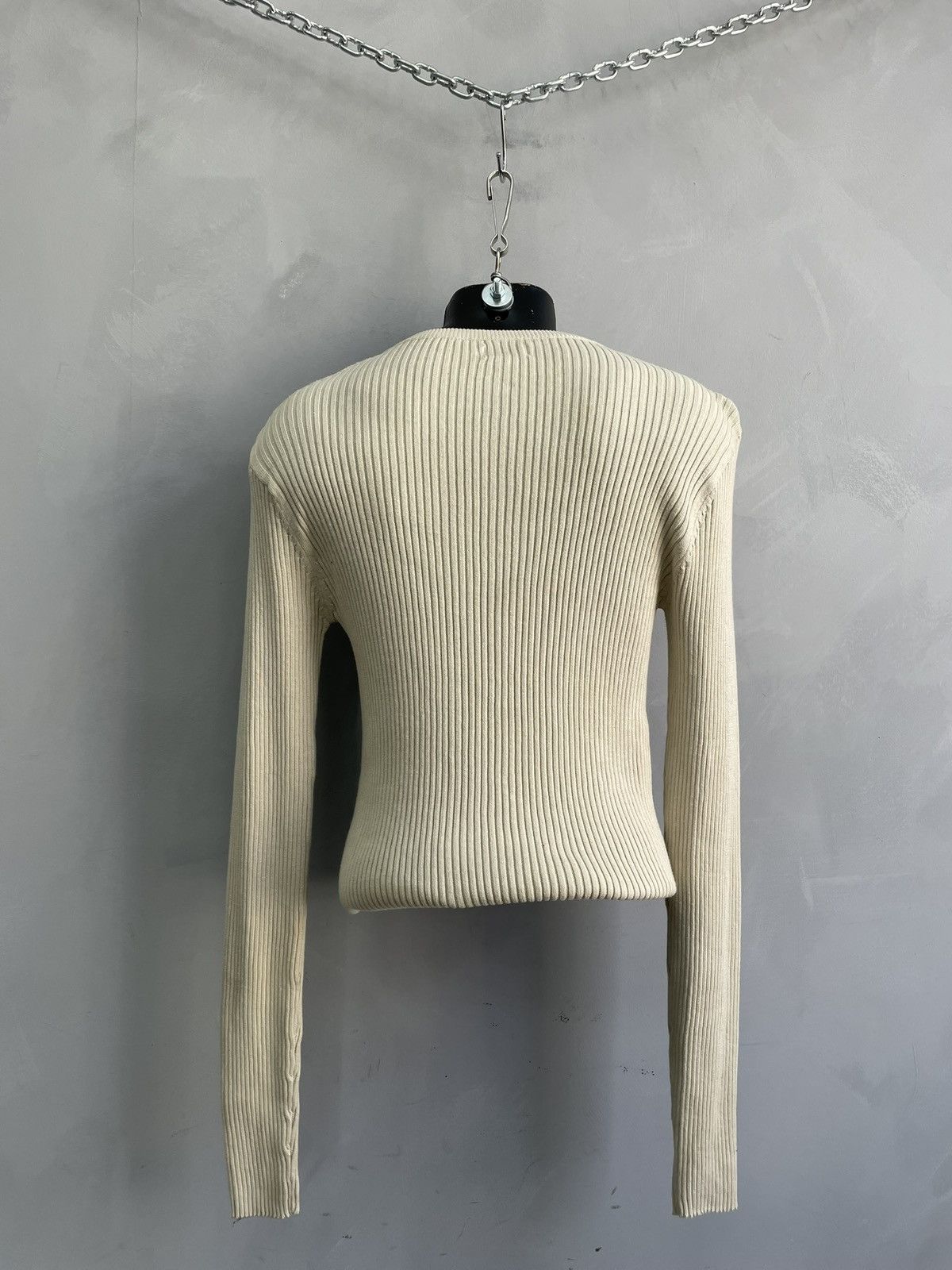 Japanese Brand Diesel style camo Beige Ribbed avant garde Sweater y2k Size US XL / EU 56 / 4 - 5 Thumbnail