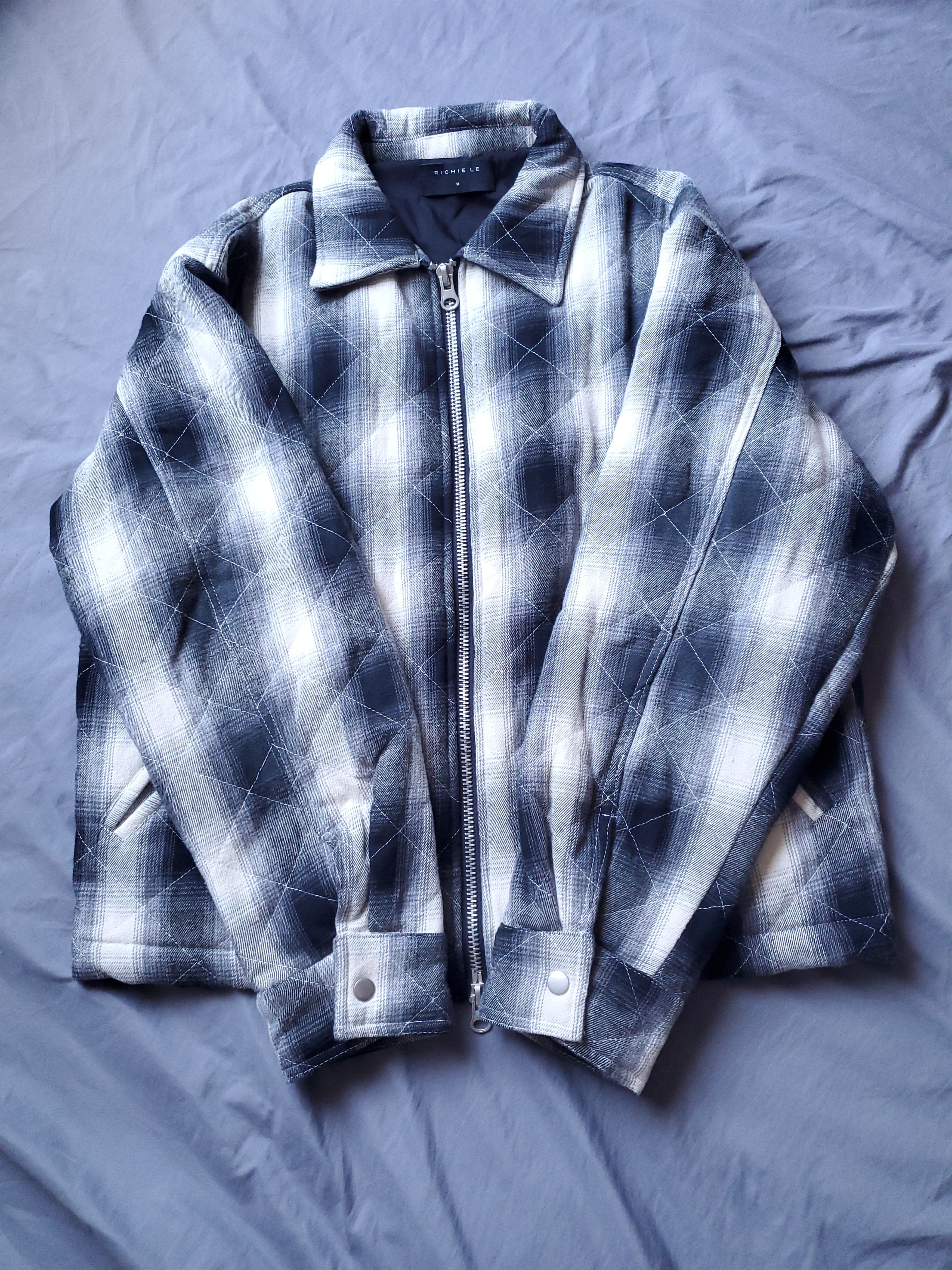 Richie Le Collection Richie Le Collection Angel Flannel Jacket Black Shadow Plaid Size US M / EU 48-50 / 2 - 1 Thumbnail
