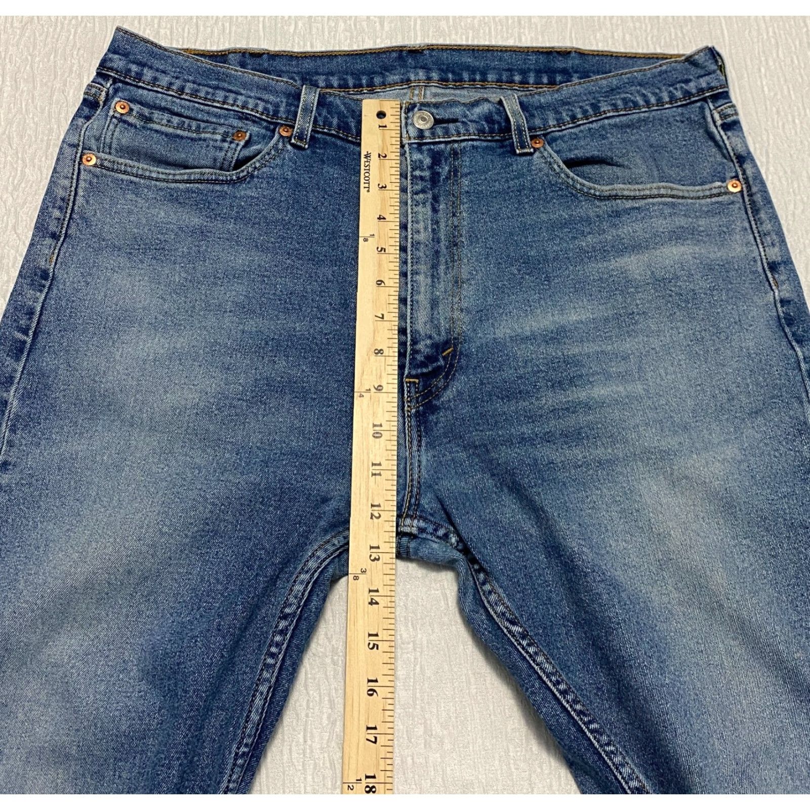 Levi's Levi's 505 Mens Jeans Size 38 × 26 Blue Denim Straight Fit Hemmed Regular 5-Pocket USA Model Levi's 500 Series Jeans Mens Plain Solid Blue Denim Jeans Size US 38 / EU 54 - 6 Thumbnail