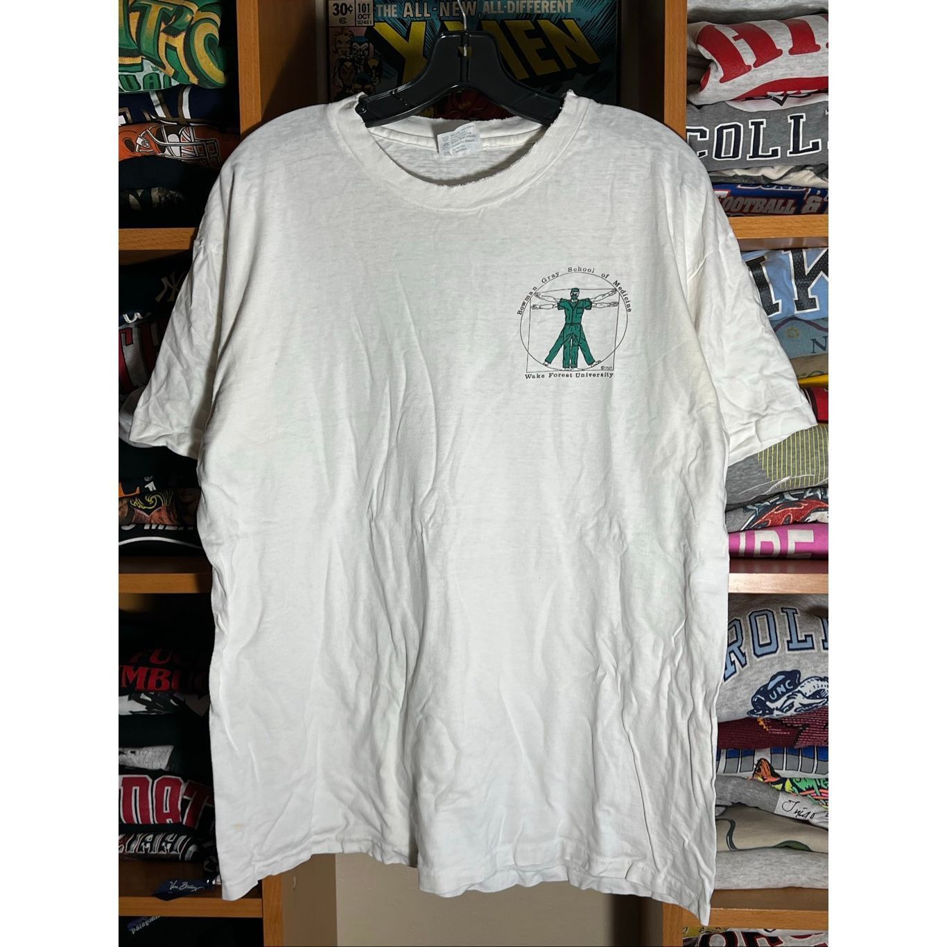 Hanes Vintage 80s Wake Forest University Of Medicine Vitruvian Man Size US XL / EU 56 / 4 - 1 Thumbnail