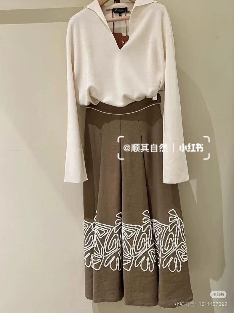 Loro Piana LORO PIANA Linen embroidered dress Size S / US 4 / IT 40 - 8 Thumbnail