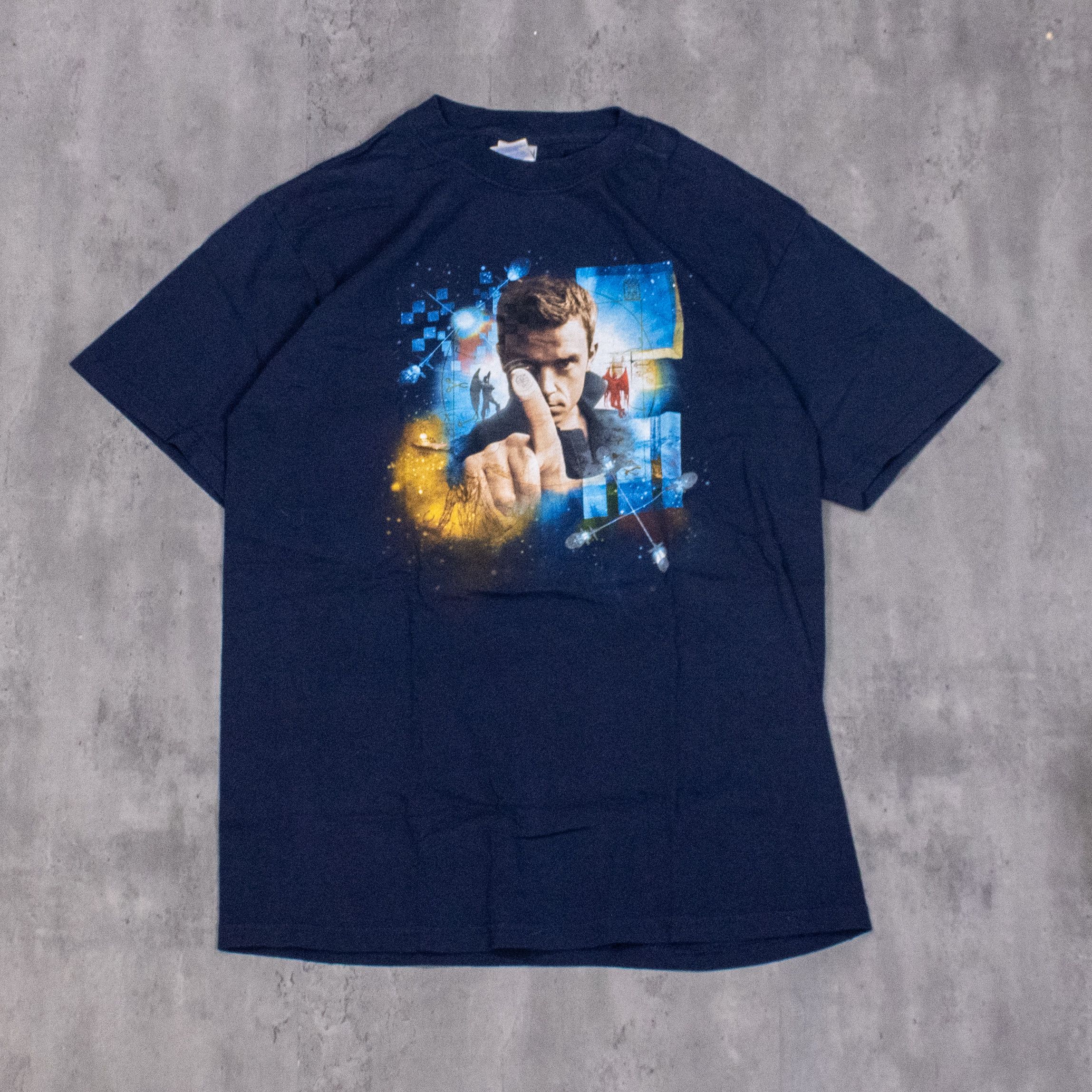 Band Tees × Gildan × Vintage Y2K 2005 Gildan Robbie Willams Intensive Care Double Stitch Navy Tee Size US M / EU 48-50 / 2 - 3 Thumbnail