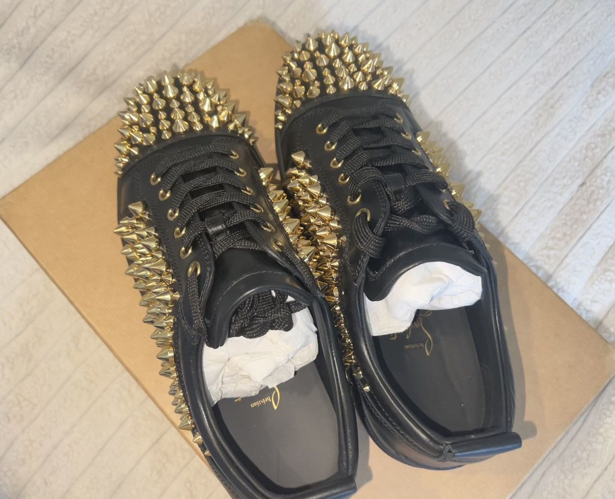 Christian Louboutin Christian Louboutin Louis Junior Spikes Black/Gold Size 42.5 Size US 9 / EU 42 - 3 Thumbnail