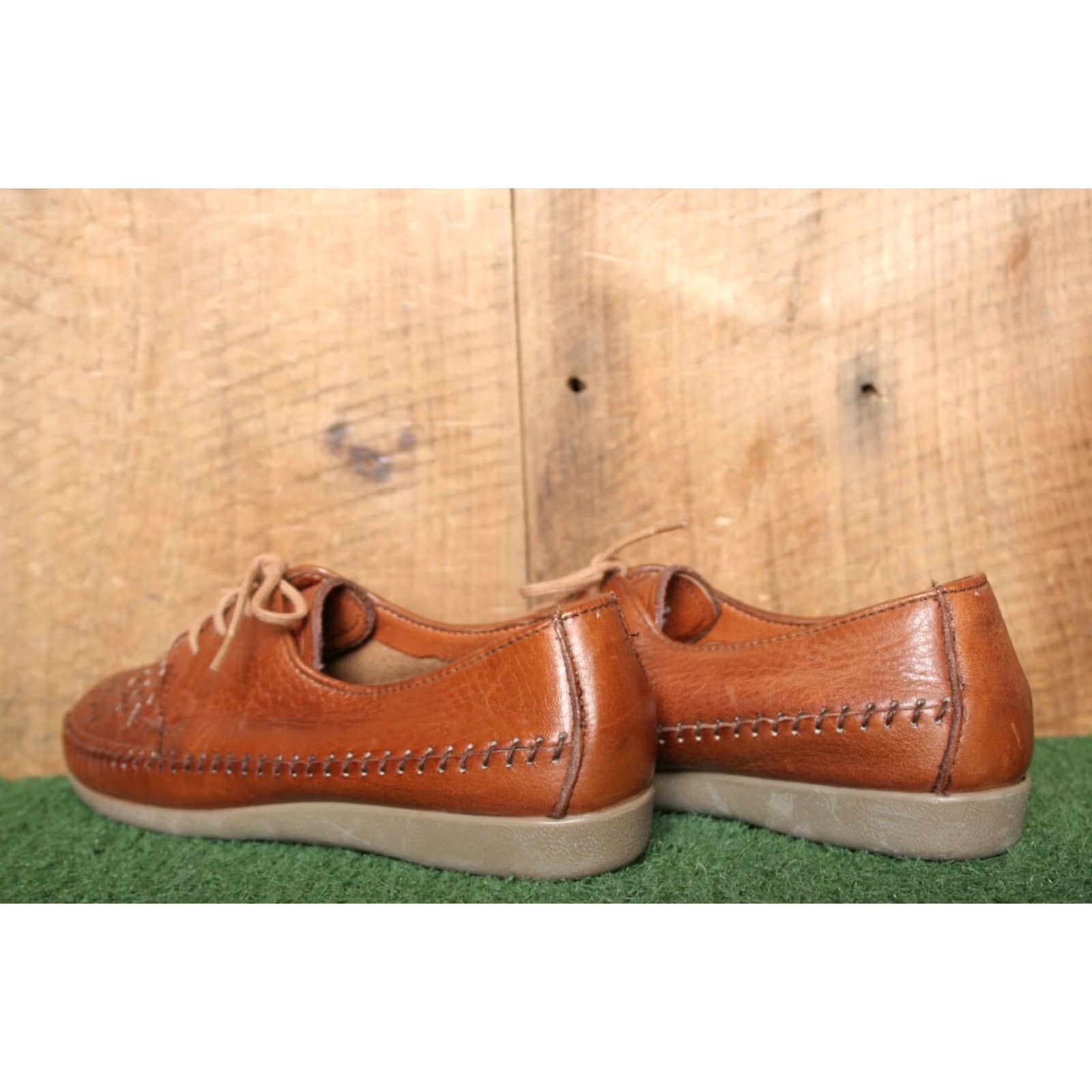 Vintage VINTAGE Dexter Classics Woven Brown Leather Lace Up Huaraches Women's 6.5 M Oxford Shoe Mens Womens Girls Boys Size US 7 / IT 37 - 3 Thumbnail