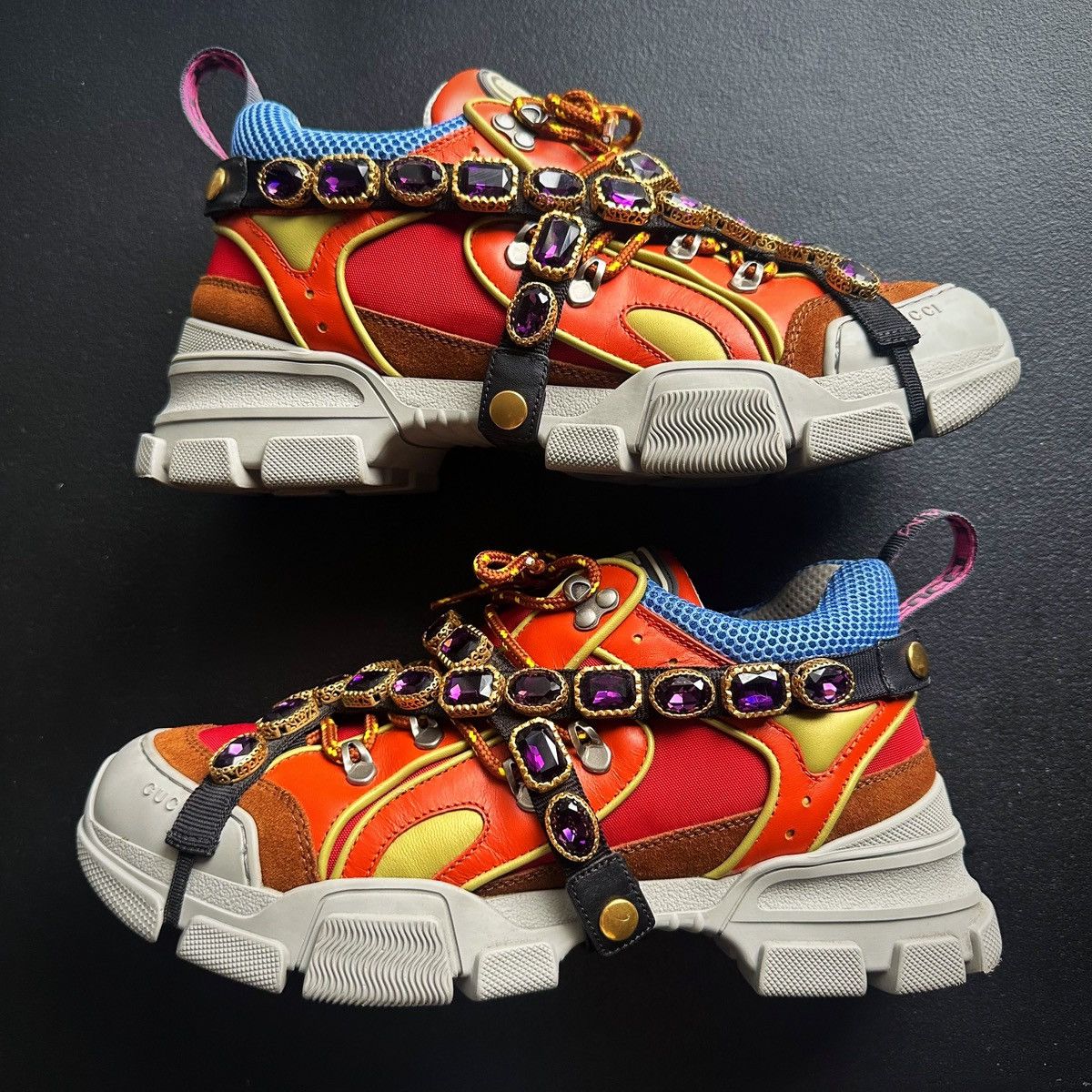 Men's Gucci Flashtrek Sneaker Boot Removable Crystals