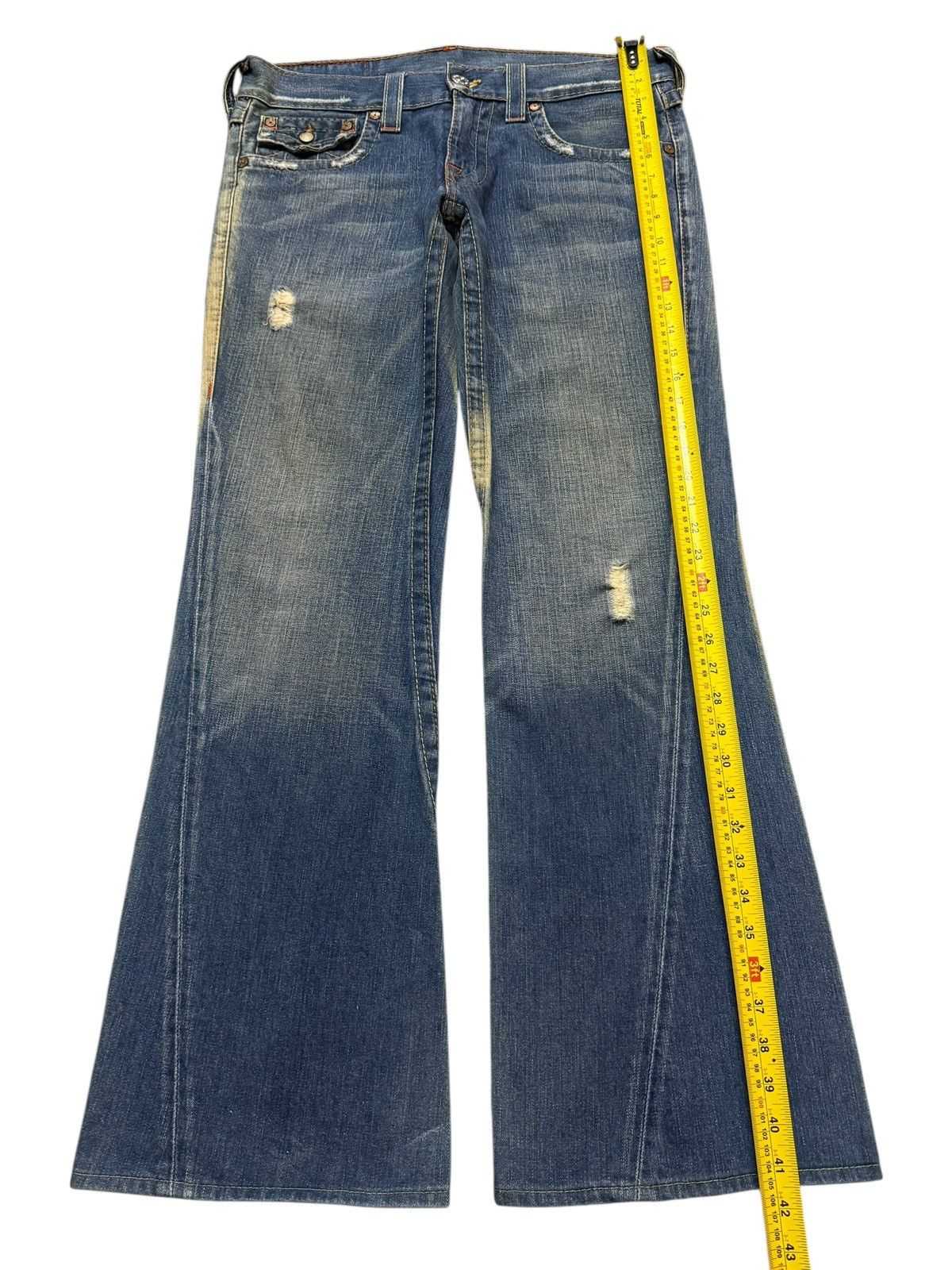 True Religion Vintage 90s Usa True Religion Mud Wash Faded Spiral Wide Leg Size US 34 / EU 50 - 10 Thumbnail