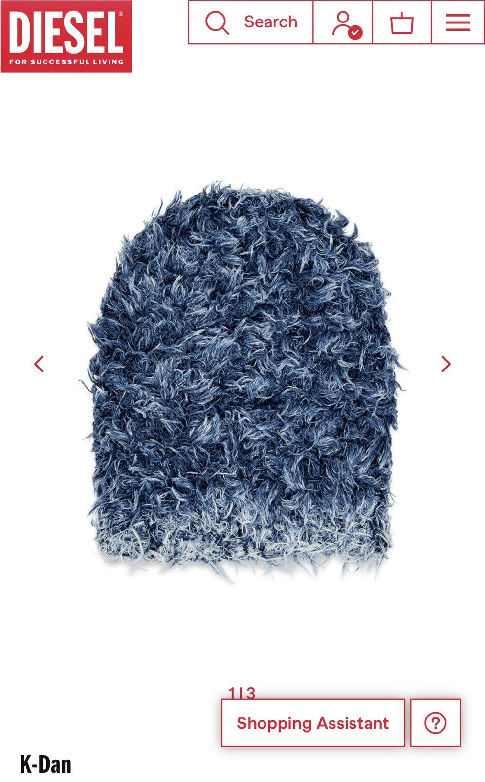 Diesel DIESEL K-DAN FLUFFY BEANIE Size ONE SIZE - 6 Thumbnail