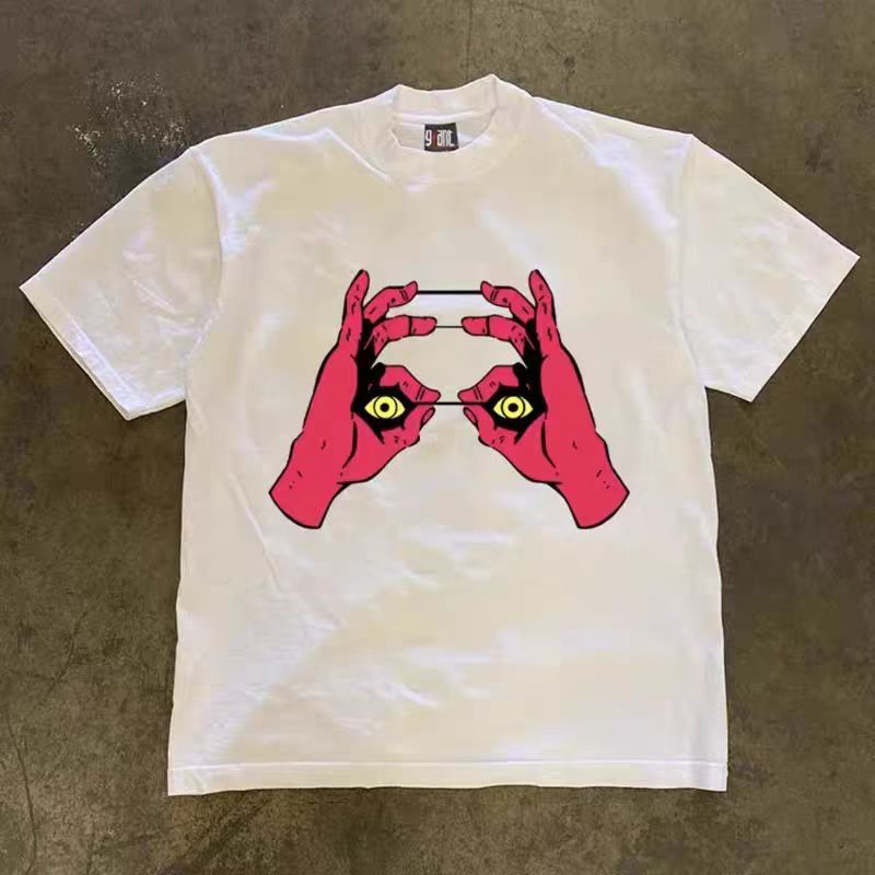 Vintage White casual retro fun eye print t-shirt Size US M / EU 48-50 / 2 - 1 Thumbnail