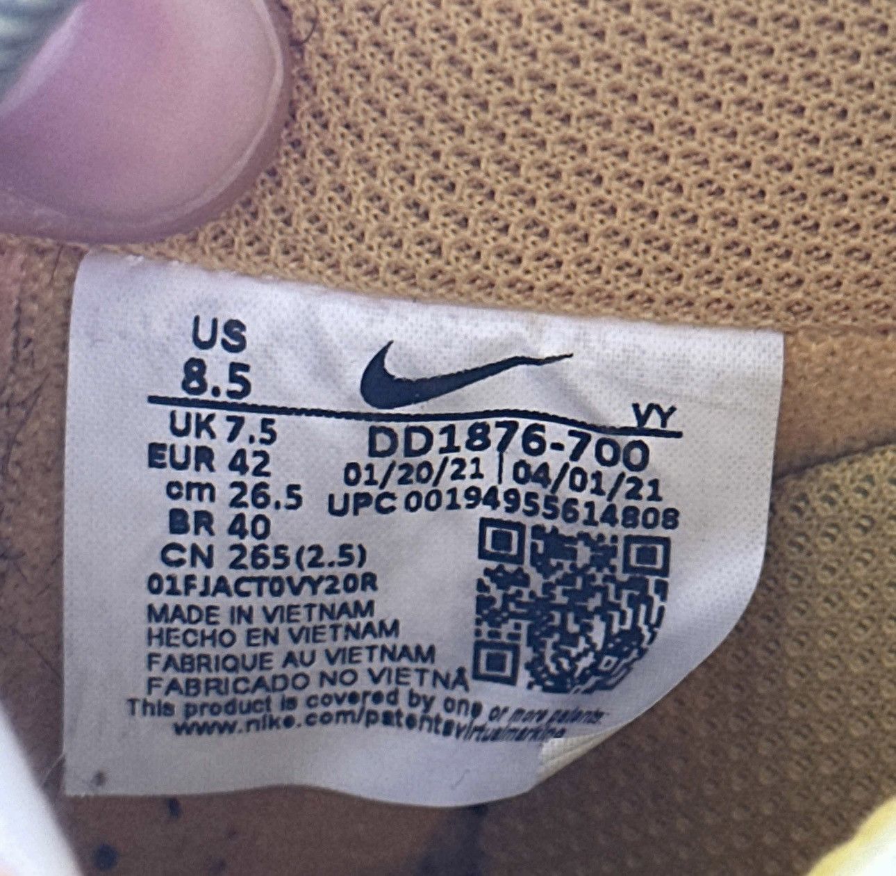 Nike × Off-White Nike Air Force 1 Low Off White University Gold size 8.5 Size US 8.5 / EU 41-42 - 7 Thumbnail