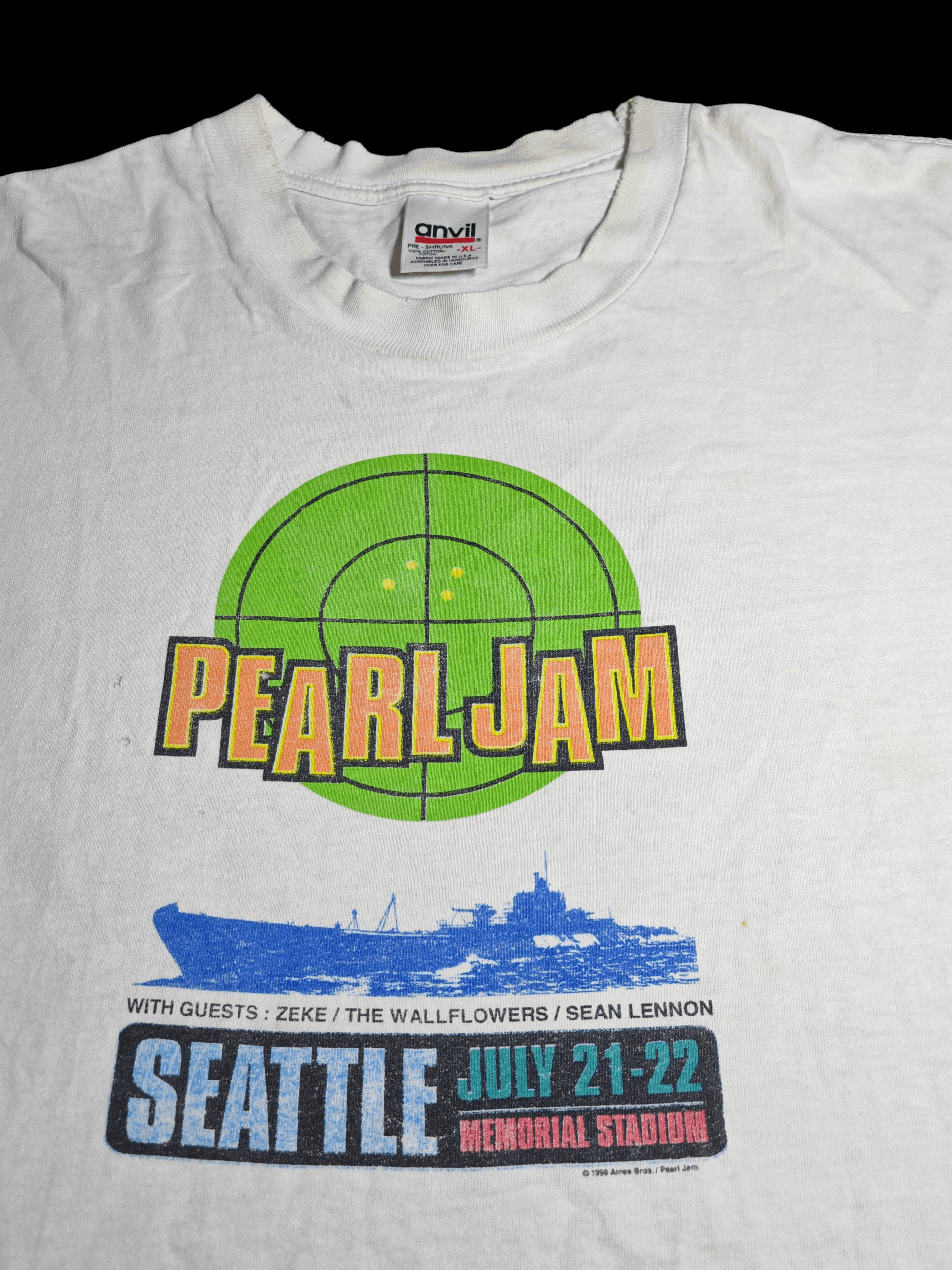Pearl Jam Nervous 70% Water TシャツXL Vtg 90s Pearl Jam Nervous 70