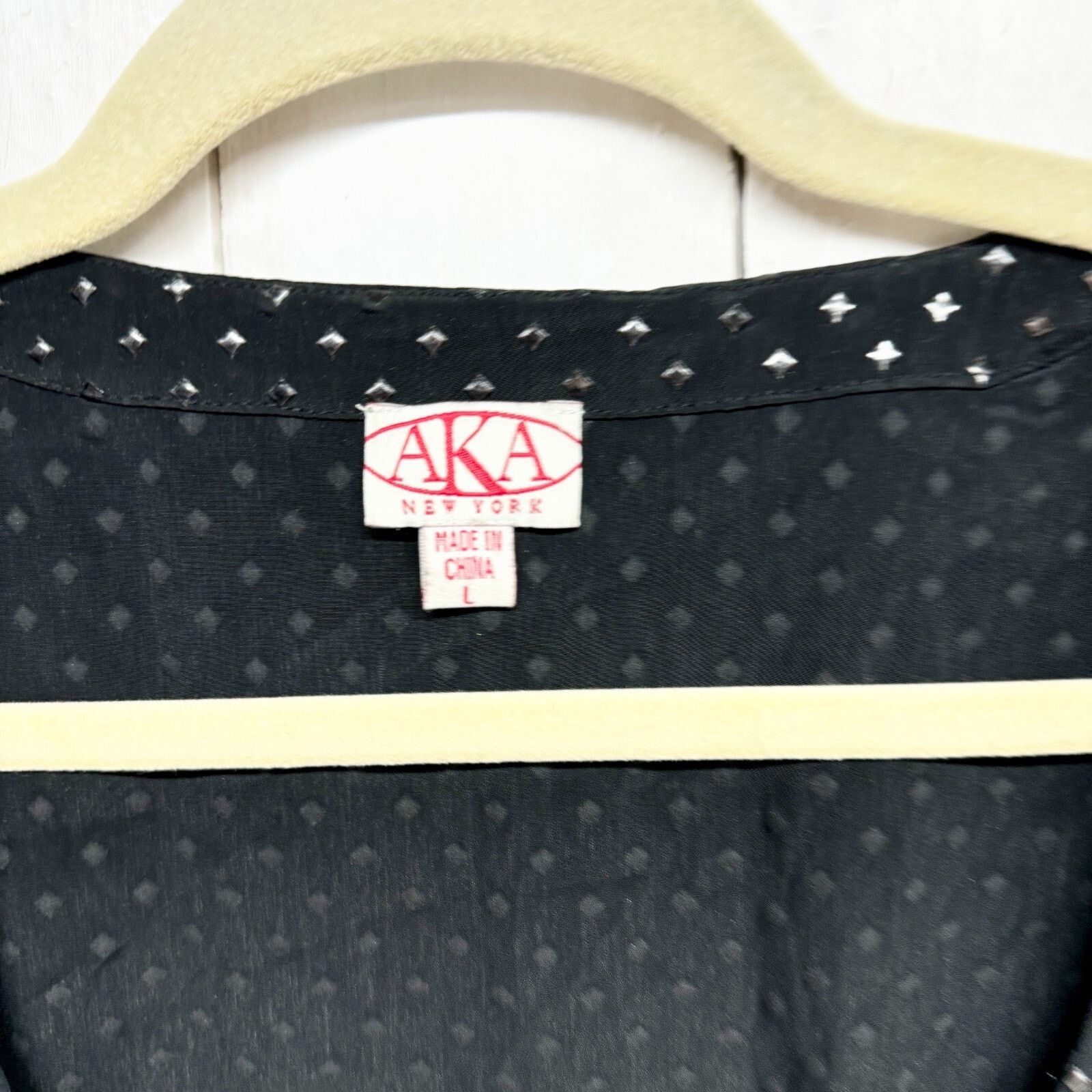 Other AKA New York Blouse Size Large Black Short Sleeve Boat Neck Size L / US 10 / IT 46 - 2 Thumbnail