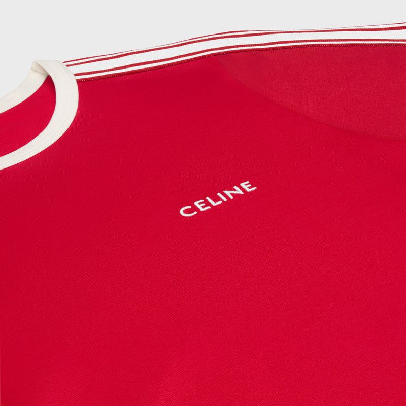 Celine o1bcso1str0126 2X15N671Q Regular T-Shirt in Carmin/Cream Size US XL / EU 56 / 4 - 4 Thumbnail