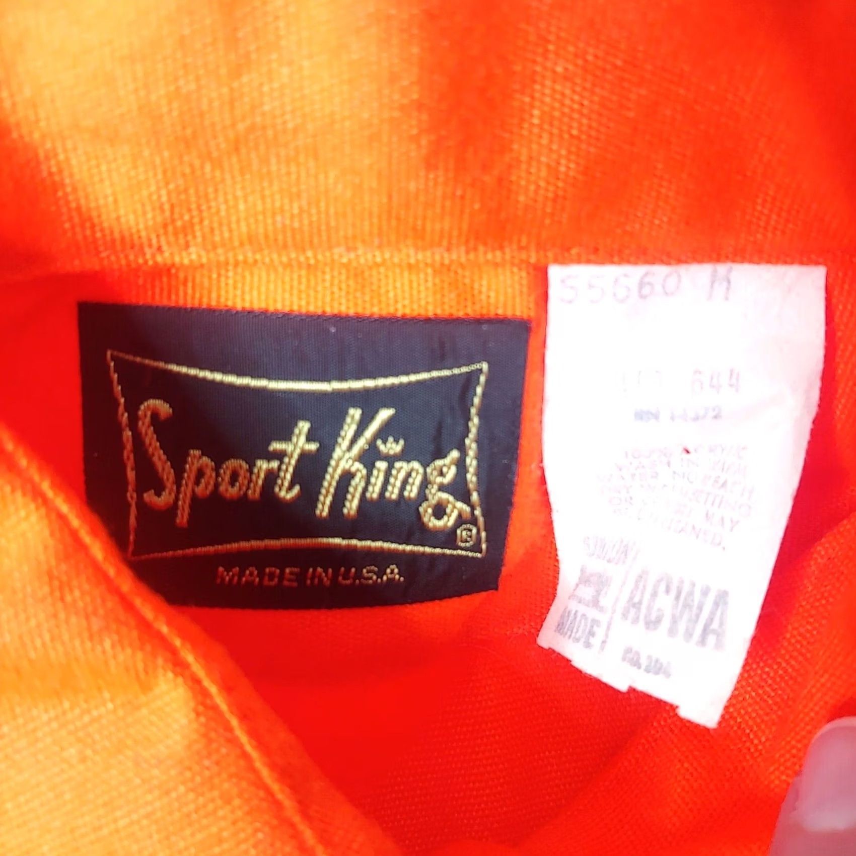 Vintage VINTAGE Sport King Hunting Shirt M Orange Blaze Safety Hunt Field United States 100% Acrylic Button-Up Long Sleeve Collared Pocketed Men Adult Regular Size US M / EU 48-50 / 2 - 4 Thumbnail