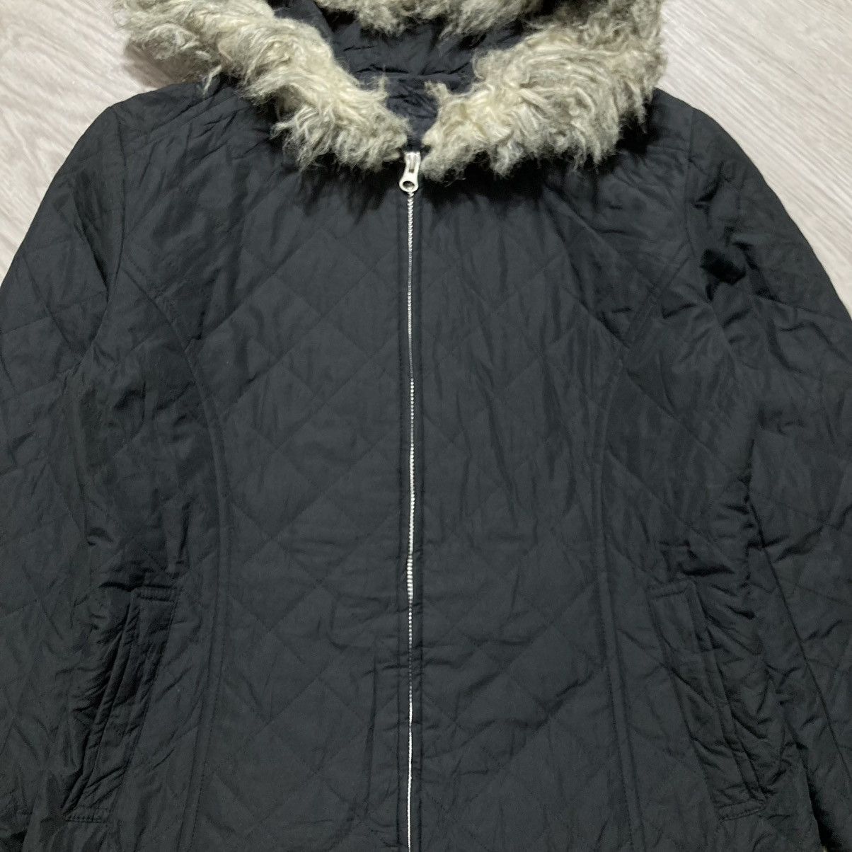 If Six Was Nine 2000s Uniqlo Winter Quilted Fur Trim Jacket Punk Style Size L / US 10 / IT 46 - 6 Thumbnail