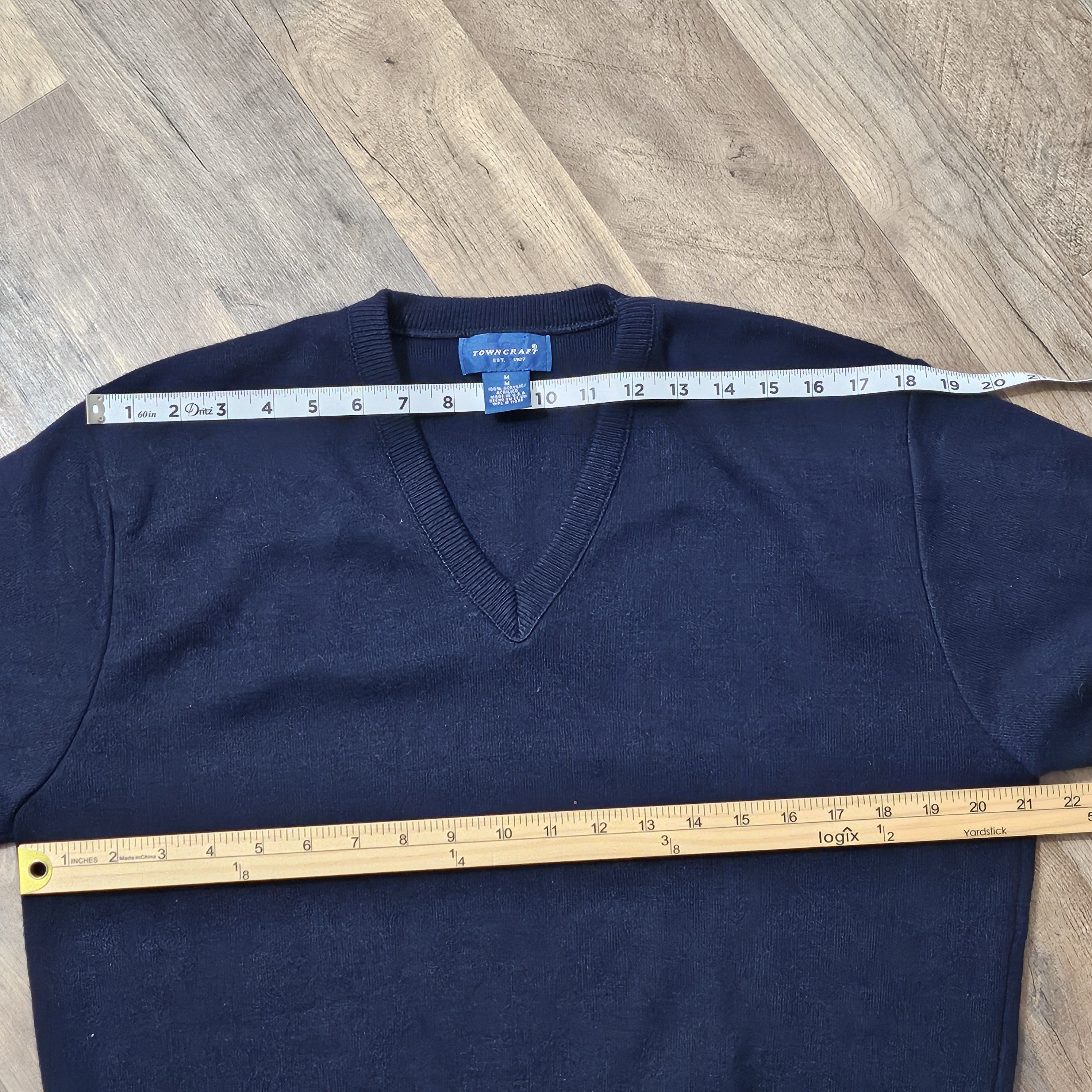 Towncraft × Vintage Vintage 80s Towncraft Mens V-Neck Sweater Navy Made In USA Size US M / EU 48-50 / 2 - 6 Thumbnail