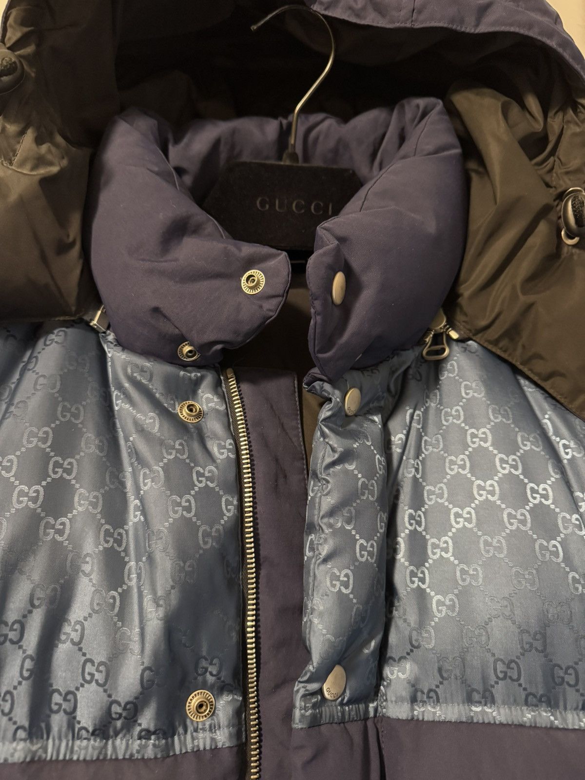 Gucci Gucci Nylon Jacquard GG down jacket Size US L / EU 52-54 / 3 - 3 Thumbnail