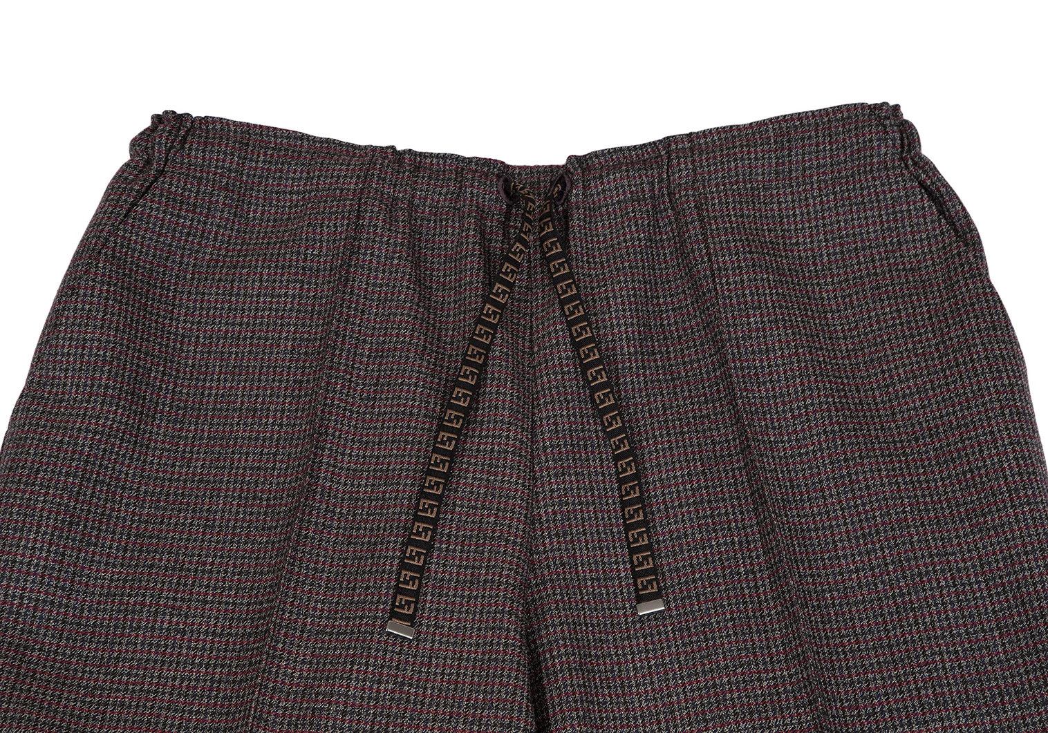 Fendi Zucka Houndstooth Tapered Pants in Red and Gray, Size 48 Size US 32 / EU 48 - 2 Thumbnail