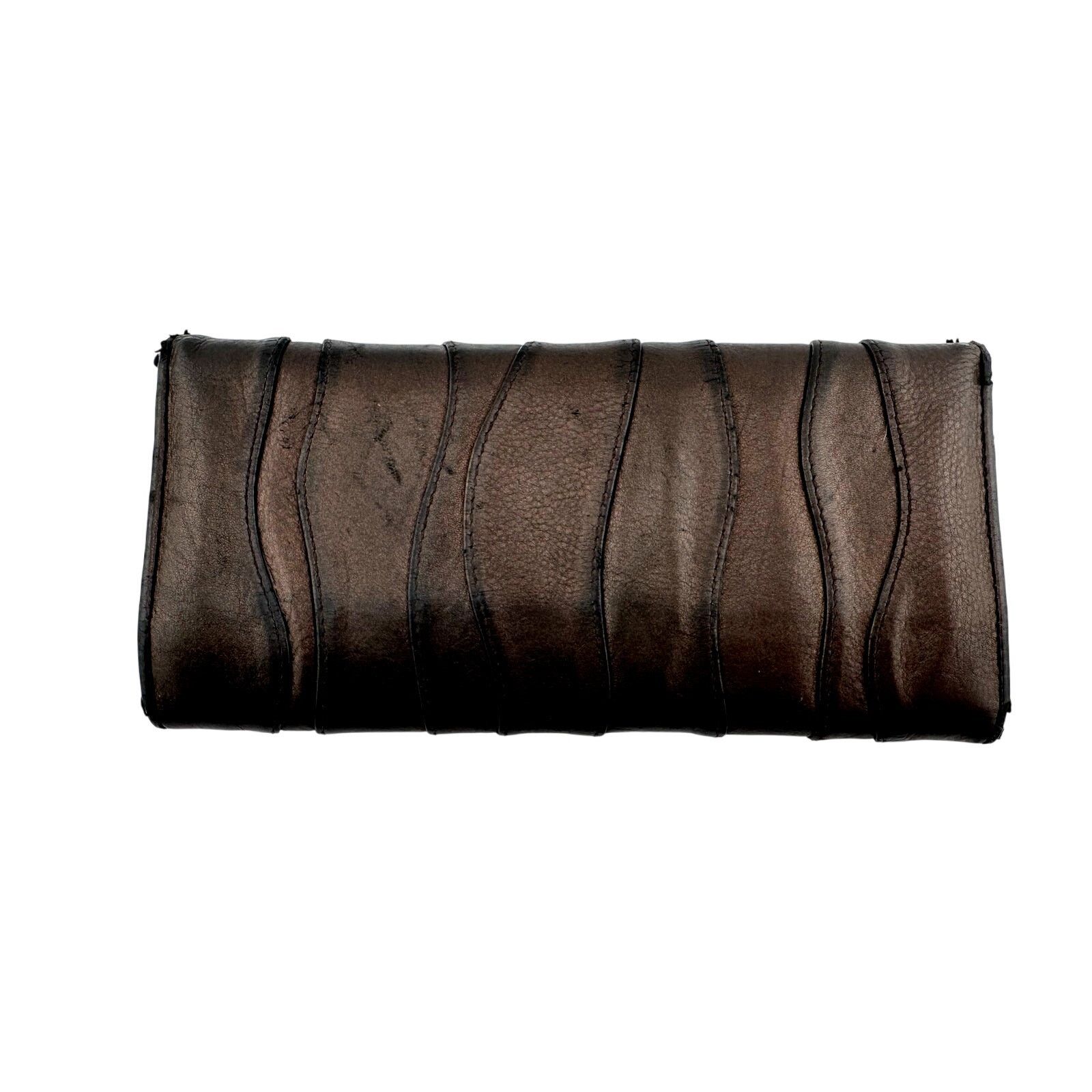 Prada Prada Metallic Brown Wave Leather Flap Continental Wallet Size ONE SIZE - 2 Thumbnail