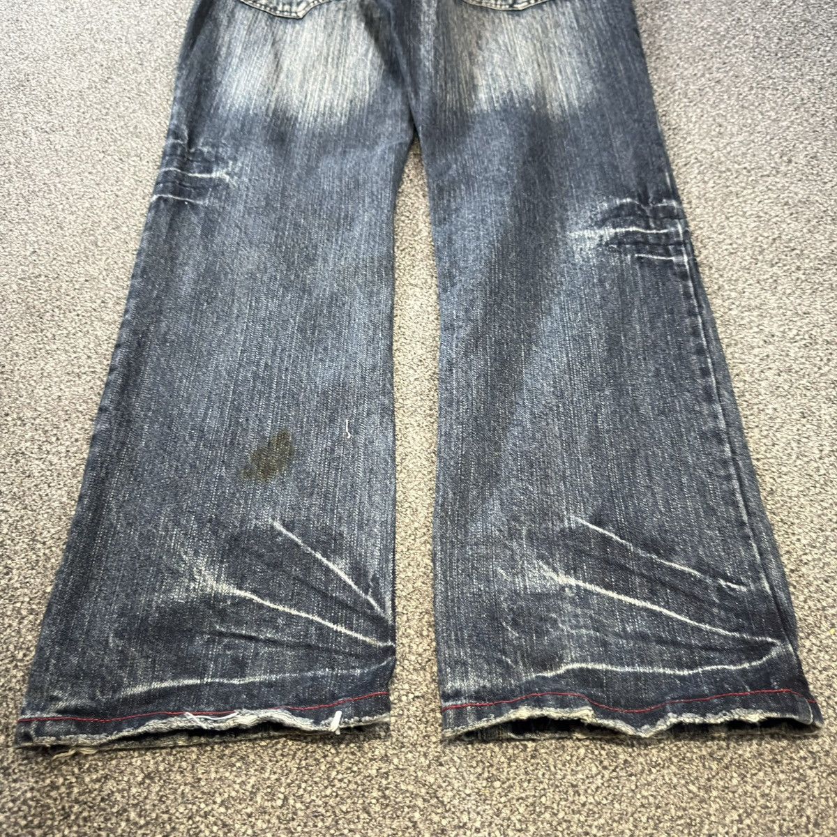 If Six Was Nine Vintage 90s Japanese Whisker Distressed Iron Denim Size US 34 / EU 50 - 12 Thumbnail