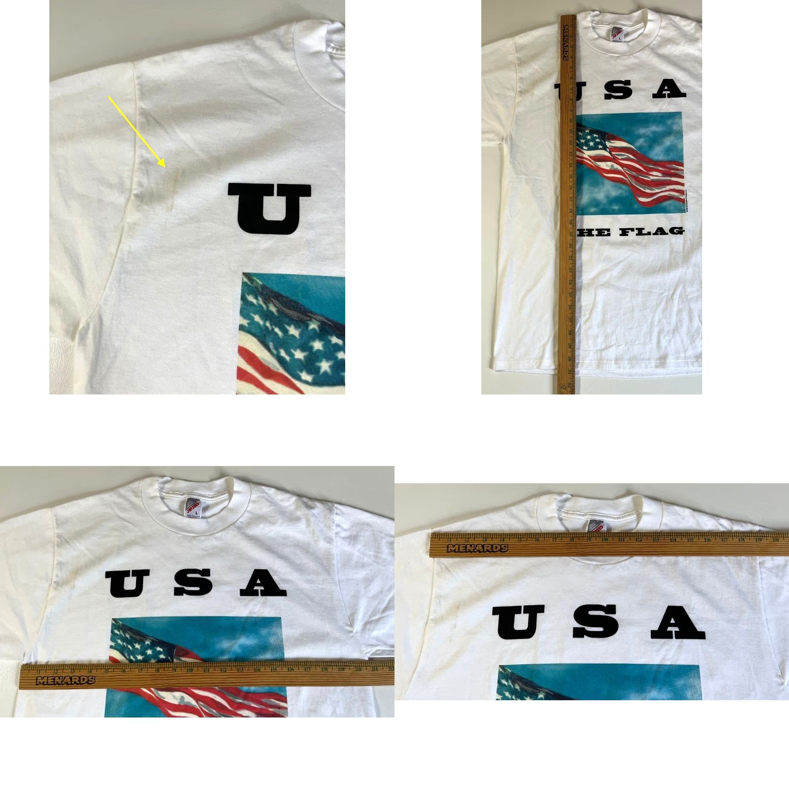 Jerzees VINTAGE Jerzees T-Shirt USA 1993 Monuments of America Graphic Tee White L Mens Size US L / EU 52-54 / 3 - 9 Thumbnail