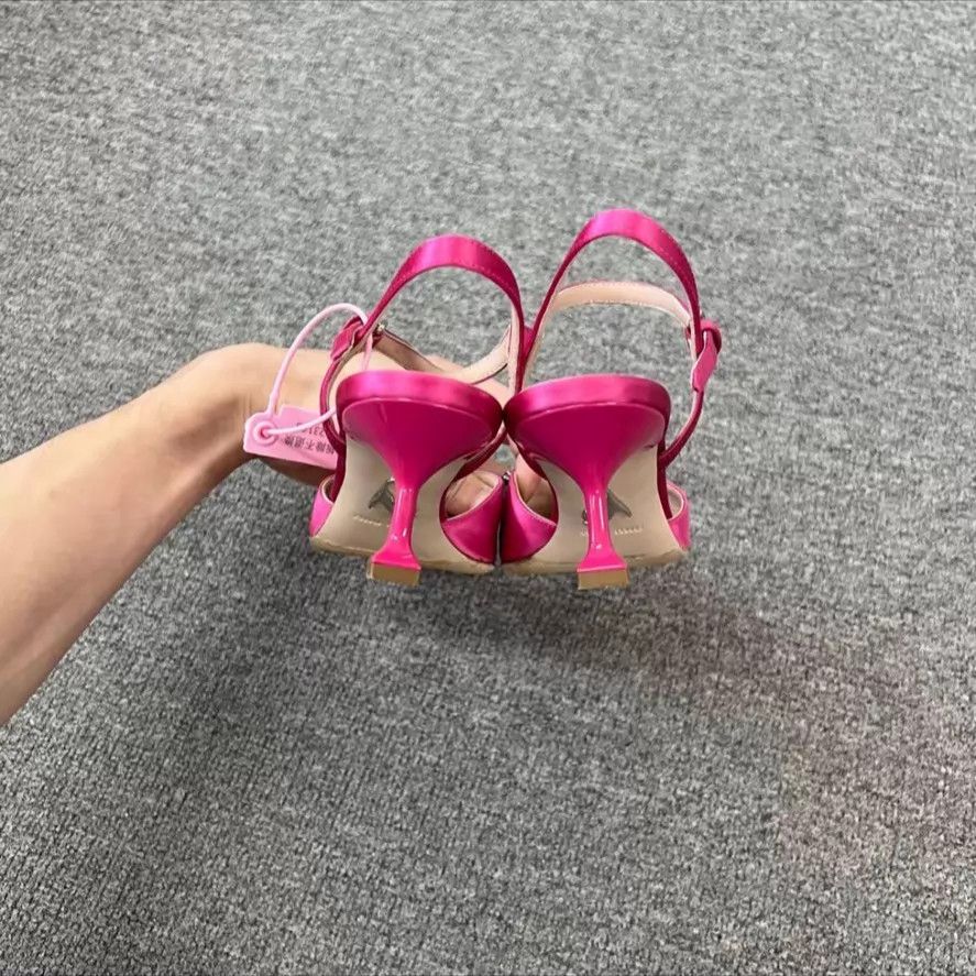 Miu Miu MIU MIU Satin Crystal Pointed Toe Heels 37 Size US 6.5 / IT 36.5 - 3 Thumbnail