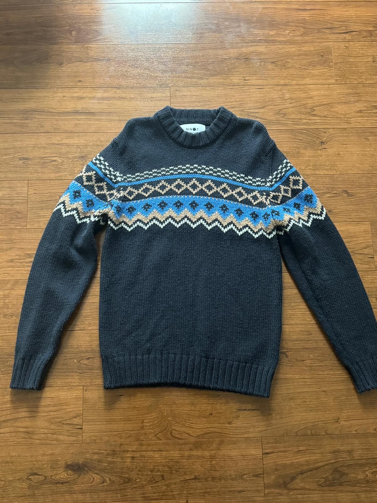 image of Nn07 Fair Isle Sweater in Blue, Men's (Size Medium)
