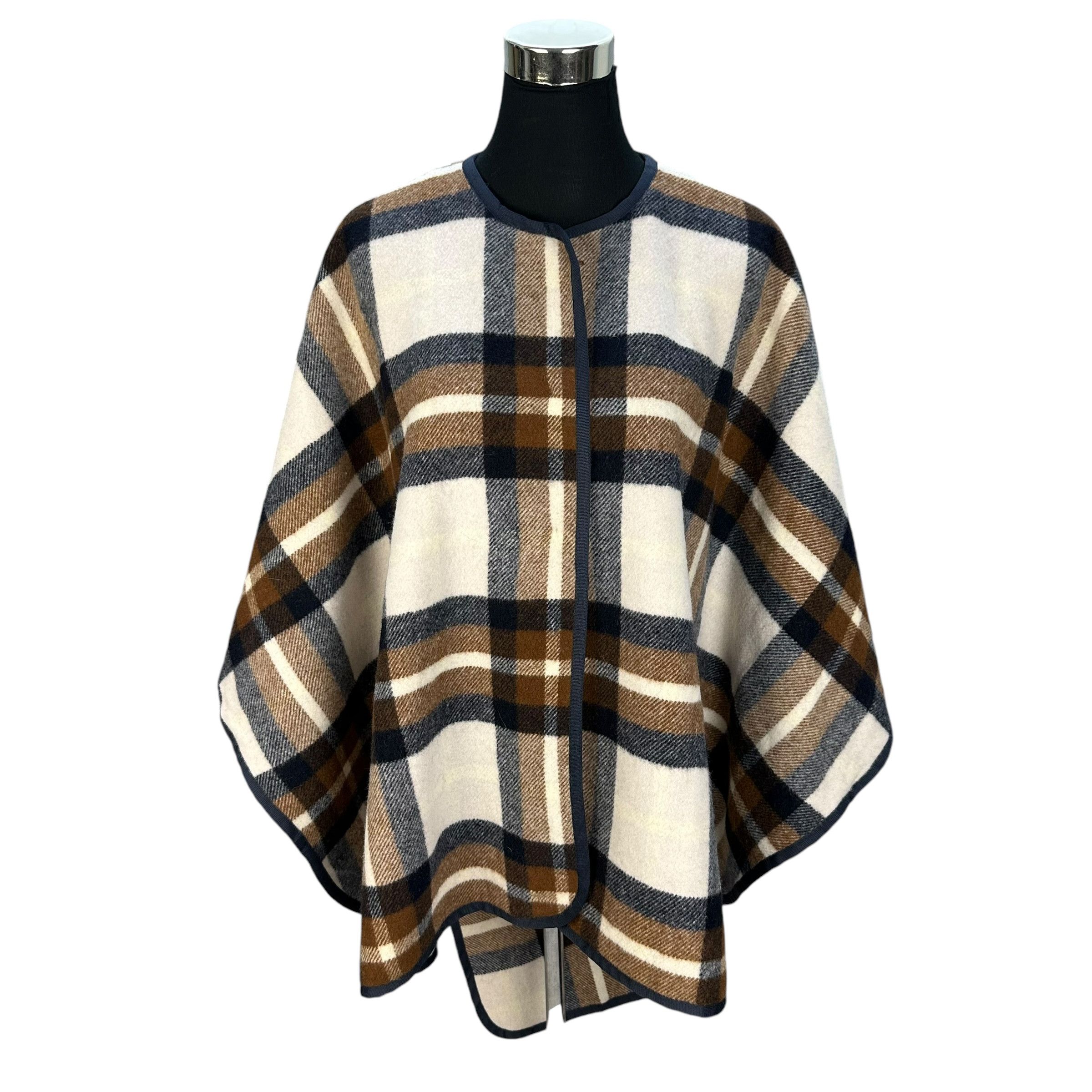 Other SNIDEL Checked Wool Shawl Capes Double Layered #A55-1262 Size US XXL / EU 58 / 5 - 16 Thumbnail