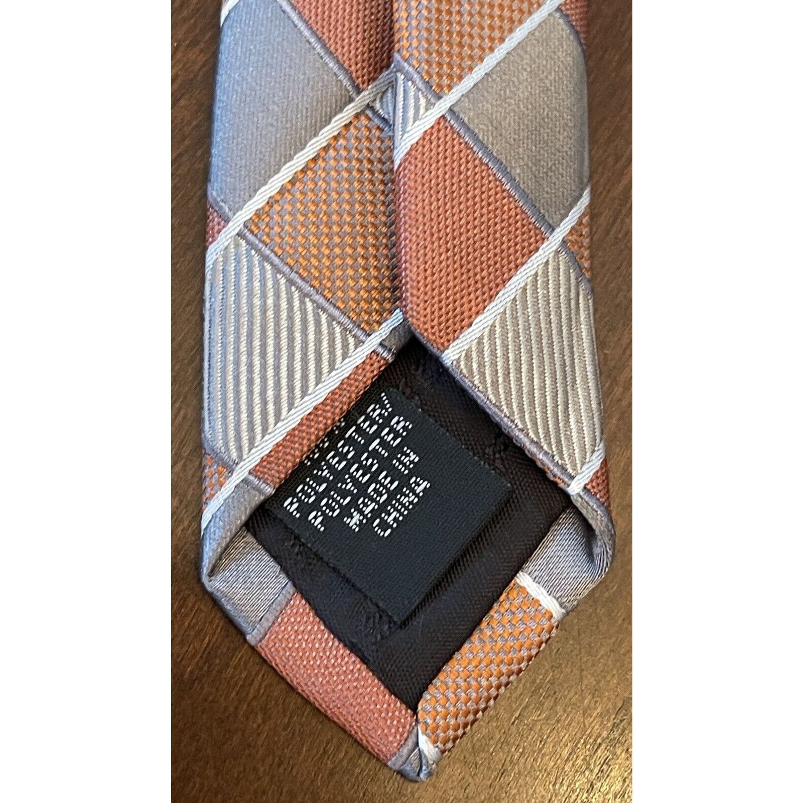 Geoffrey Beene Geoffrey Beene Orange Gray 100% Polyester Made In China Size ONE SIZE - 7 Thumbnail
