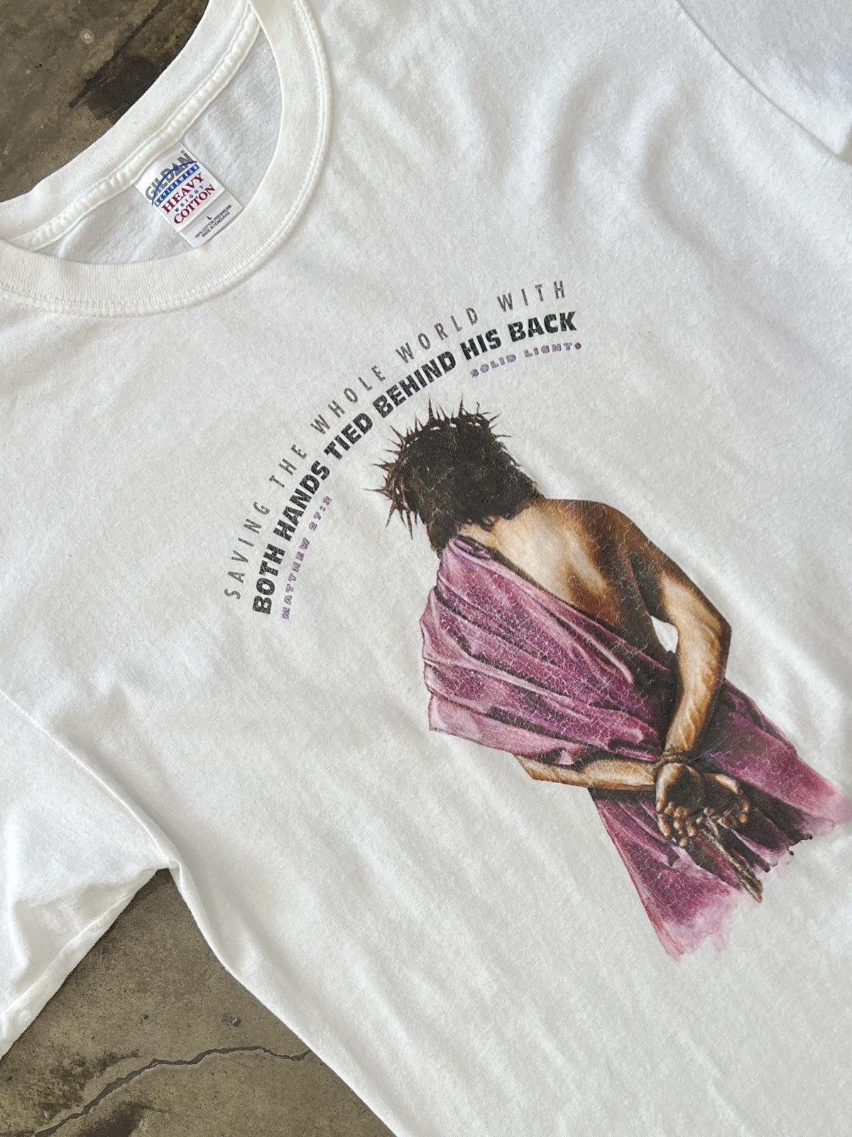 Vintage Vintage Religious Saving the World Hands Jesus Tee Large Size US L / EU 52-54 / 3 - 1 Thumbnail