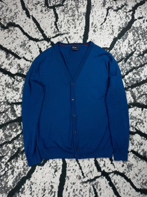 Fred Perry Fred Perry Blue Merino Wool Cardigan Sweater L Size US L / EU 52-54 / 3 - 1 Thumbnail