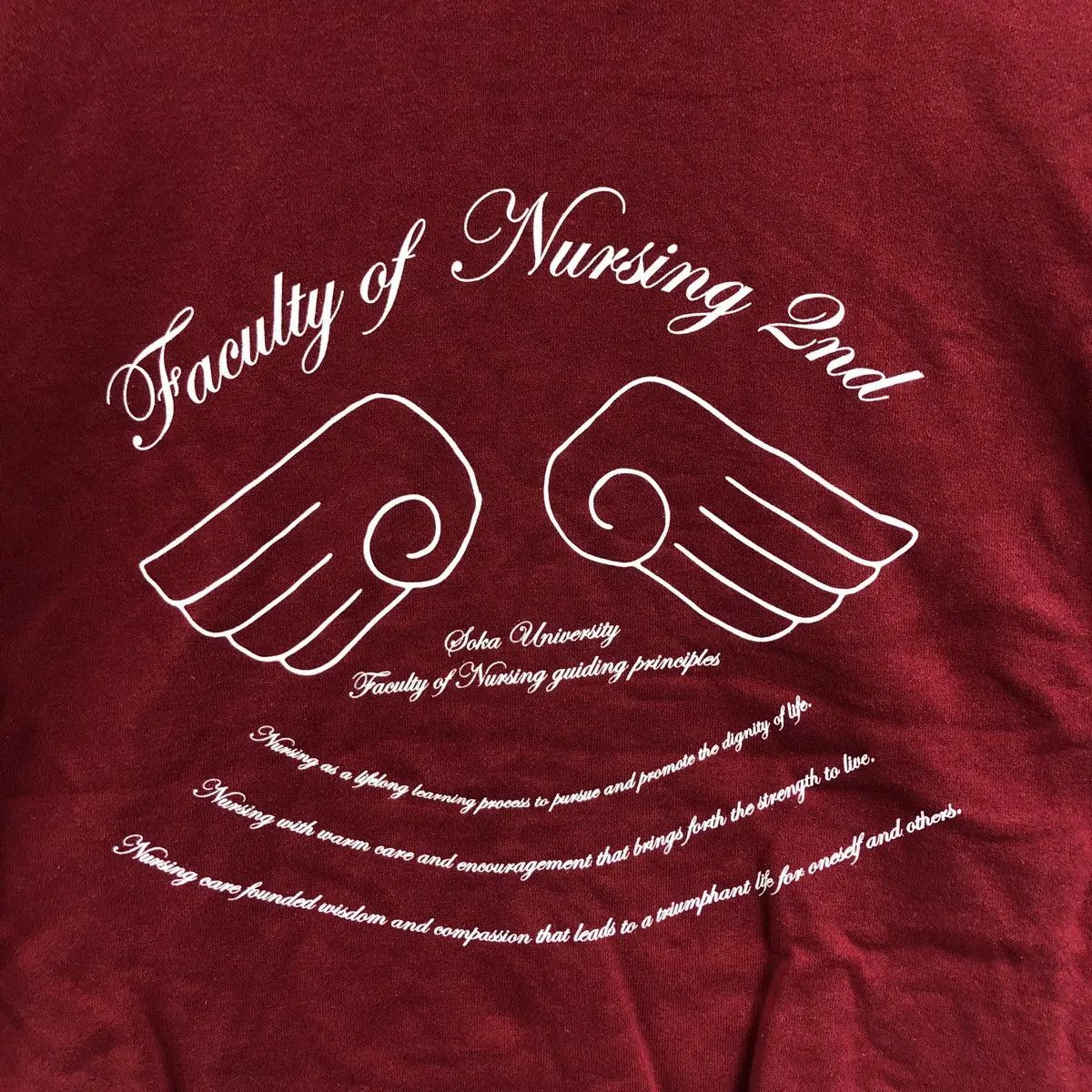 Vintage Vtg SOKA UNIVERSITY NURSING Faculty Red Hoodie Size M / US 6-8 / IT 42-44 - 5 Thumbnail
