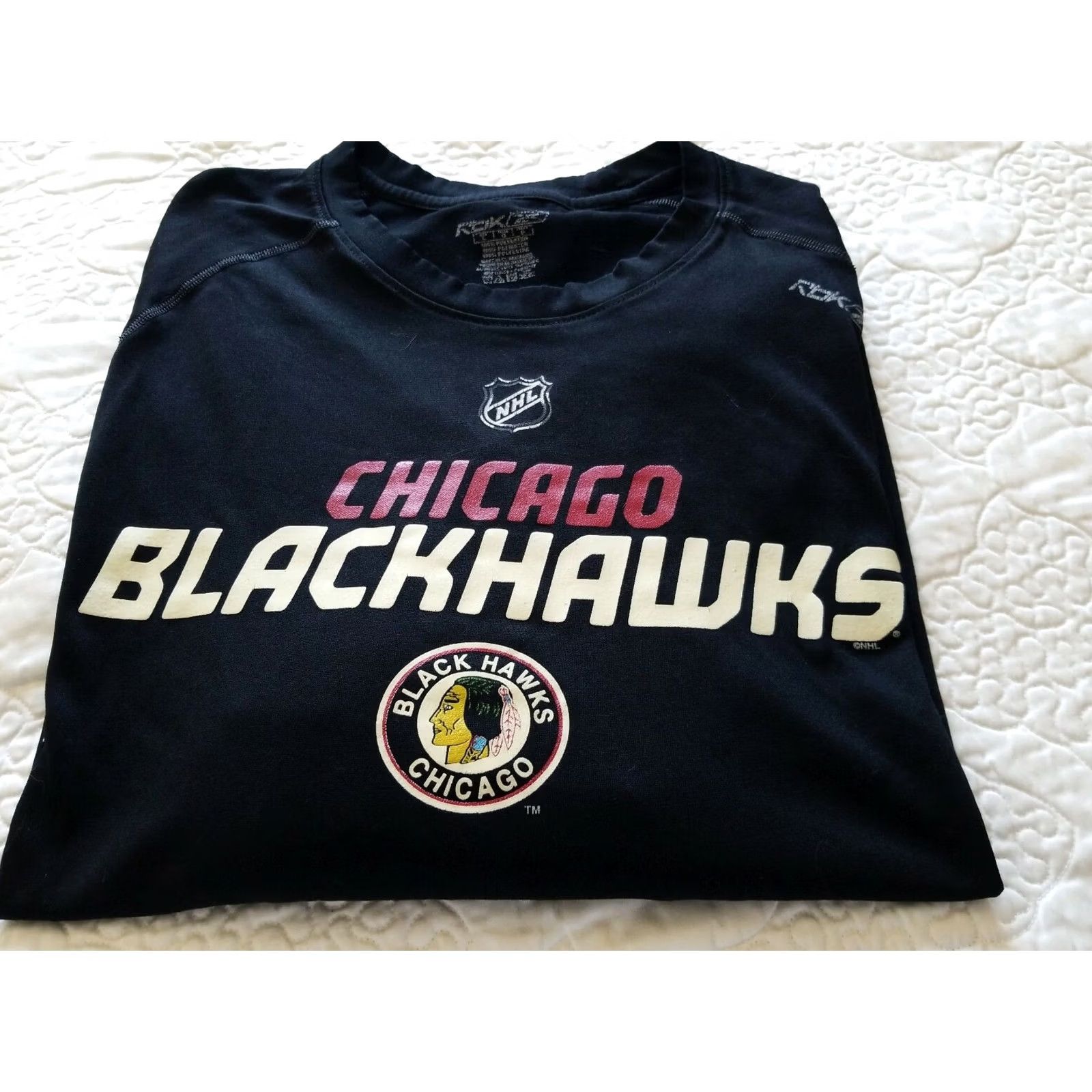 Reebok VINTAGE Chicago Blackhawks Reebok Black Long Sleeve Shirt SZ Large Size US L / EU 52-54 / 3 - 2 Thumbnail