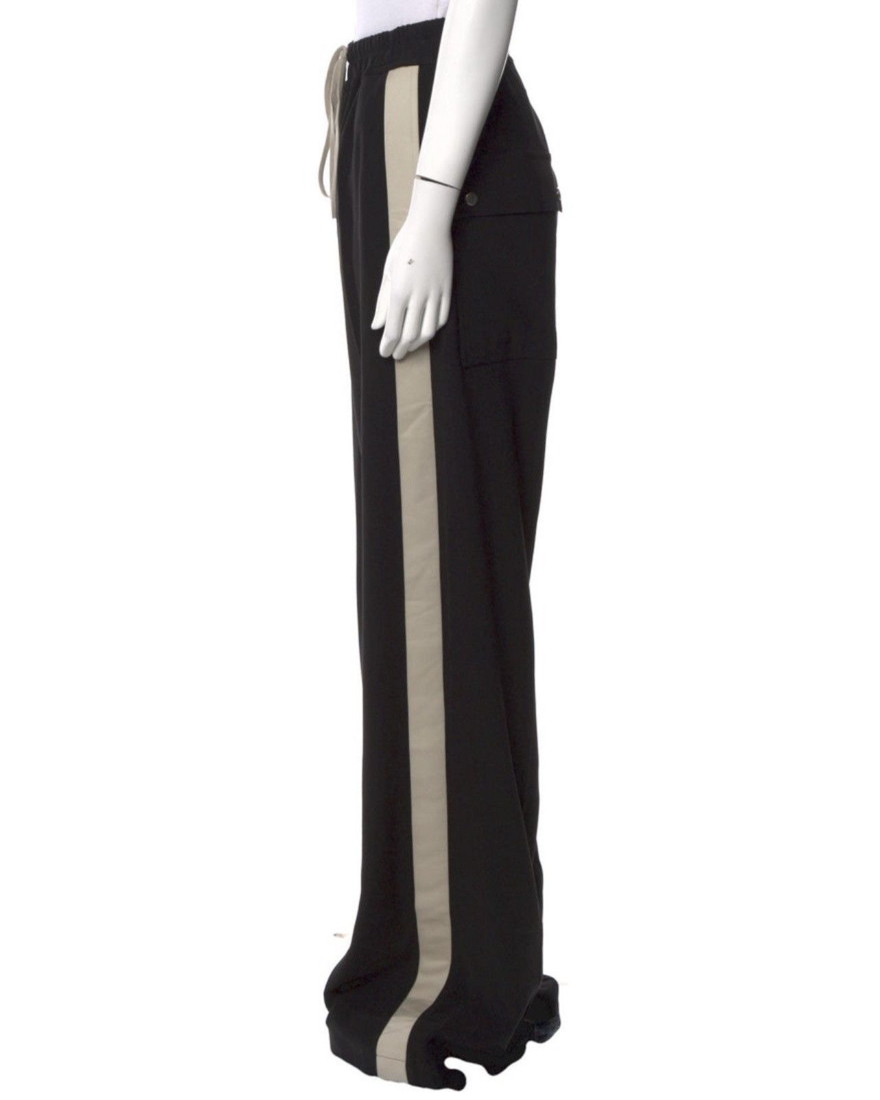 Rick Owens Rick Owens Geth Belas Wide Leg Trousers in 0908 Black/Pearl Size US 27 - 2 Thumbnail