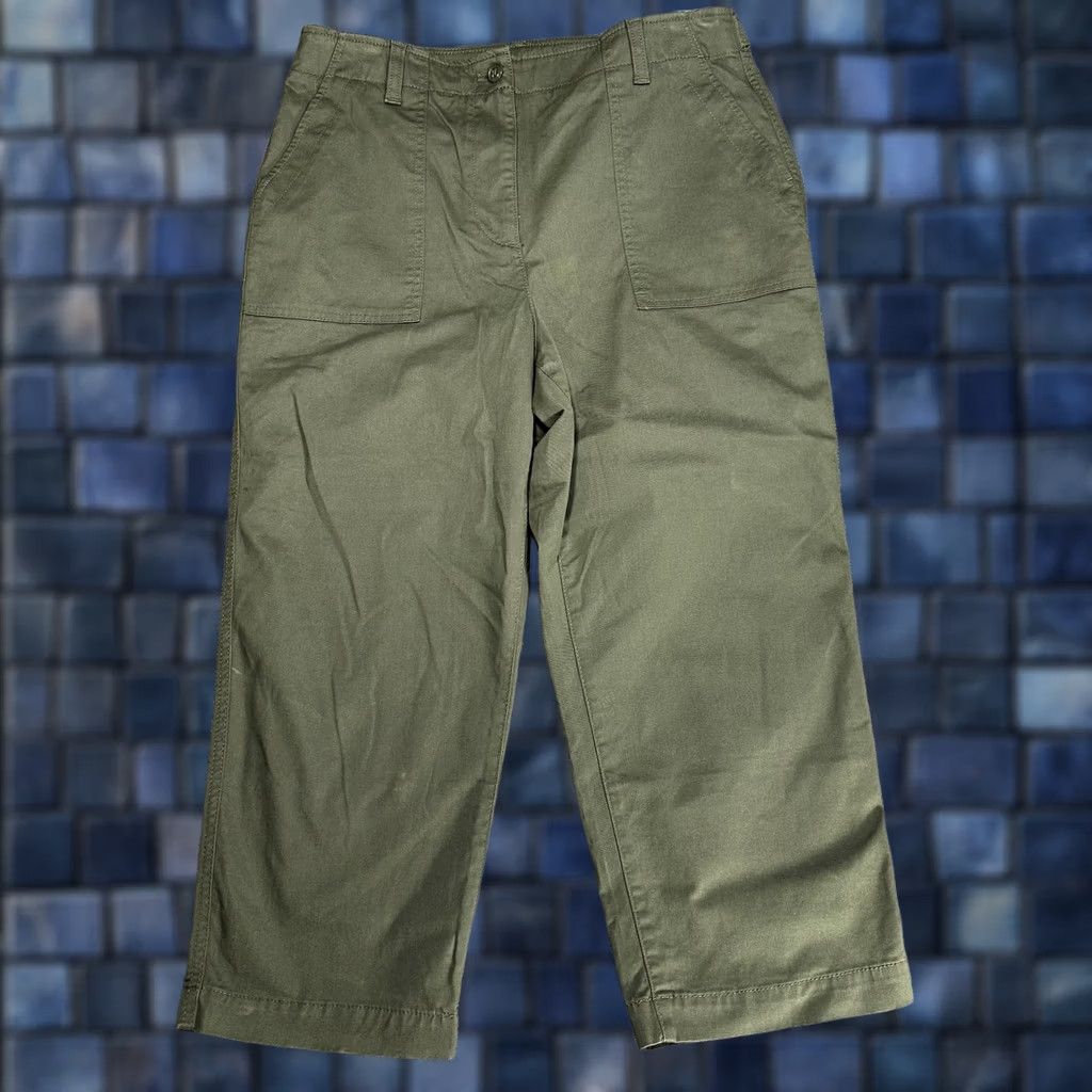 Talbots Talbots Pants Womens 12P High Waist Patch Pocket Crop Green Cotton Stretch Size 34" / US 12 / IT 48 - 1 Thumbnail