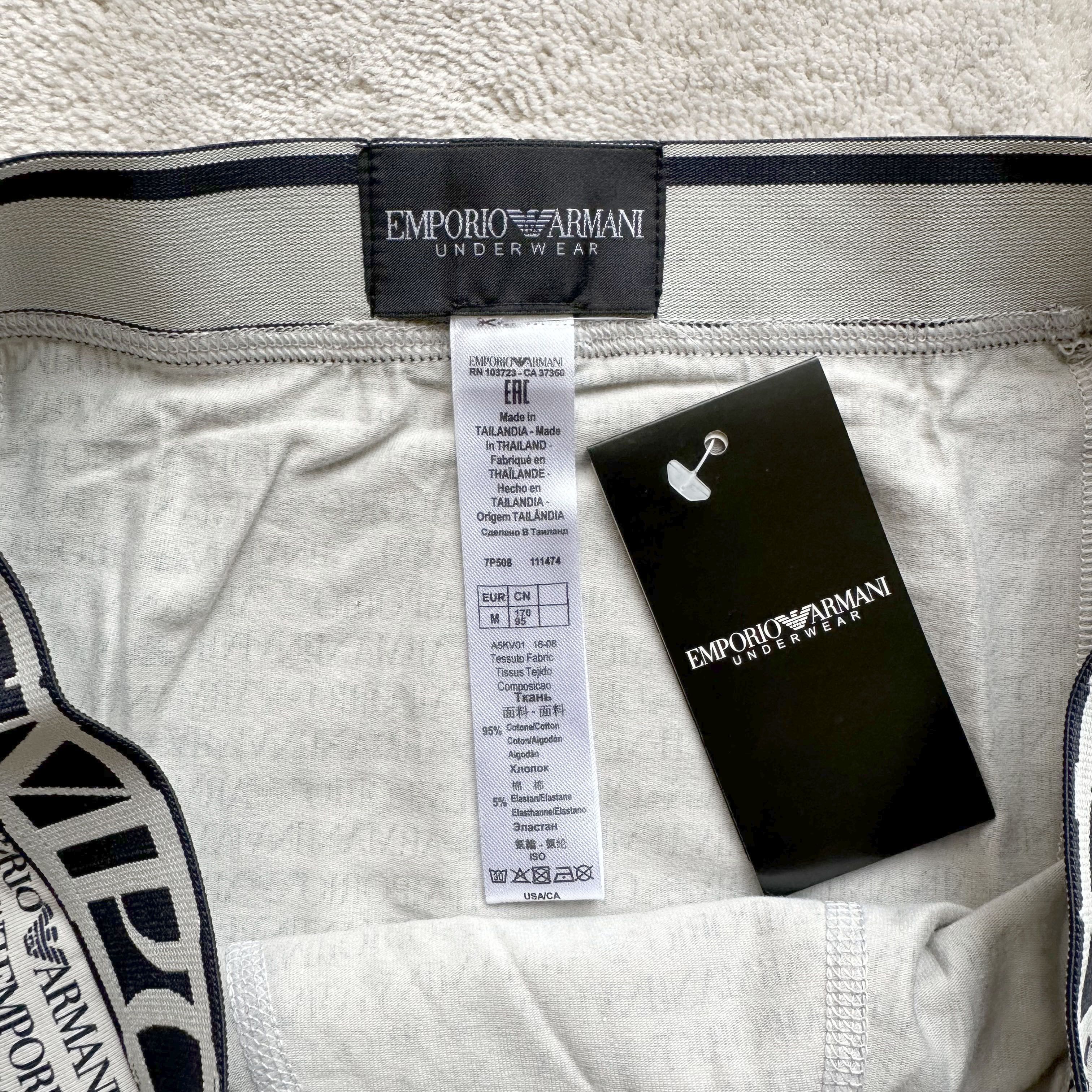 Emporio Armani GA EMPORIO ARMANI All-Over Logo STRETCH COTTON TRUNKS Sz M Size 32 - 12 Thumbnail