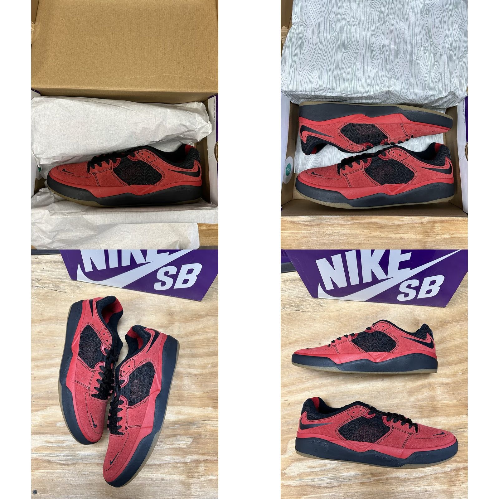 Nike Nike SB Ishod Varsity Red-Black-Var curr Red-Gum Brown Skate Sneaker 9.5 Men DC7232-600 Size US 10 / EU 43 - 8 Thumbnail