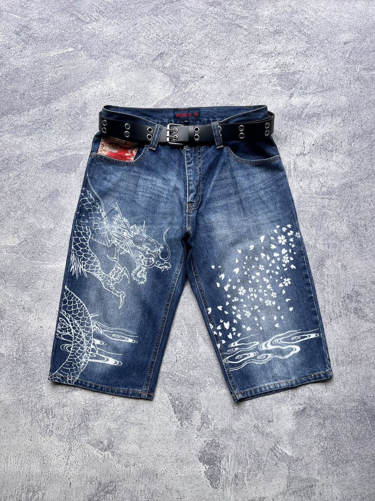 Jorts Dragon Printed Karakuri Style