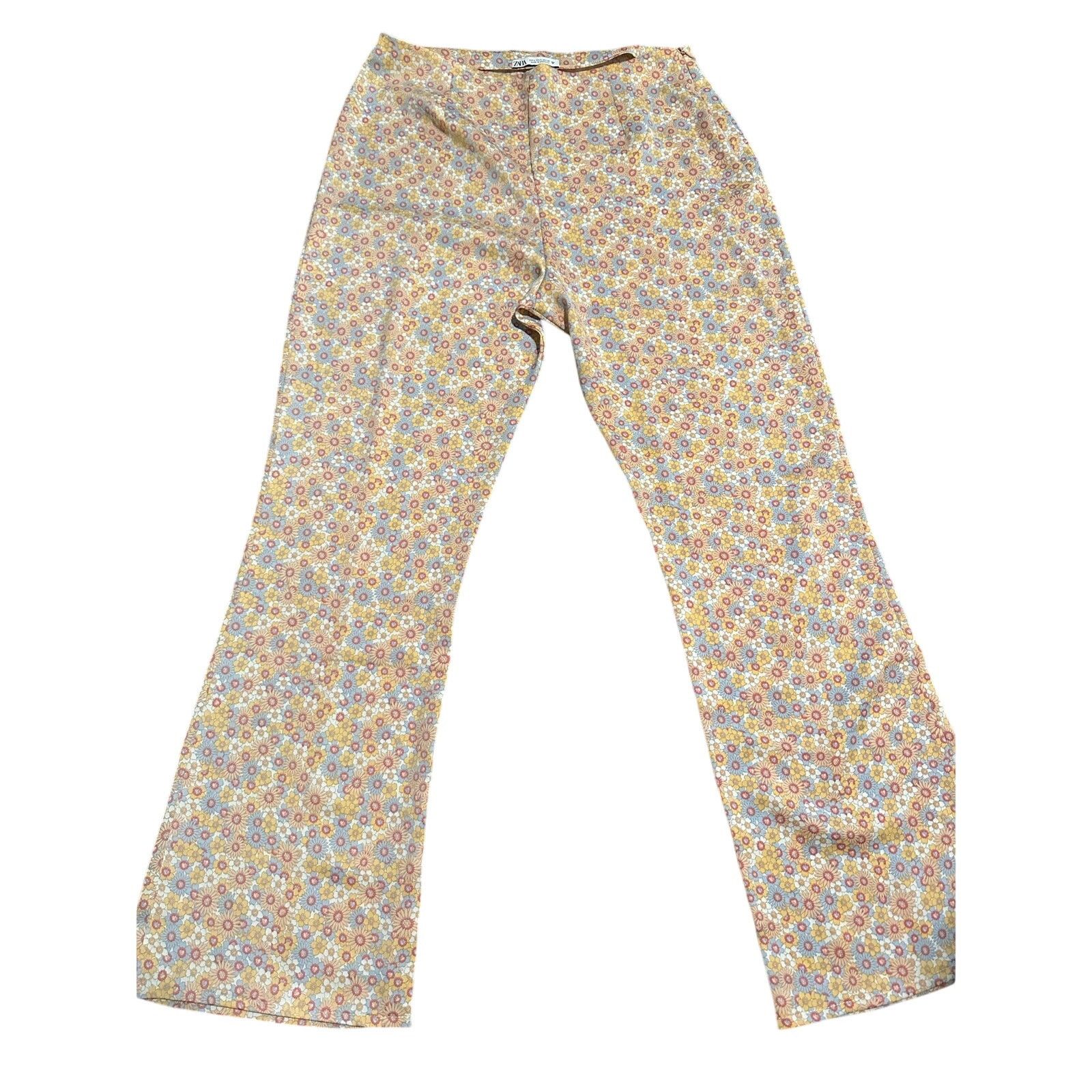 Zara Zara Flower Print Mod Pants, 60's Inspired, Size L, NWOT Size 32" / US 10 / IT 46 - 3 Thumbnail