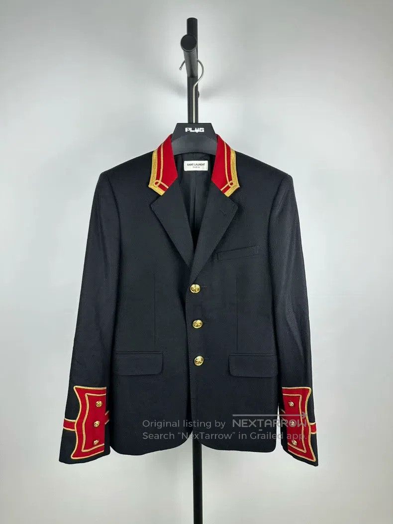 Saint Laurent Paris Black and Red Court Jacket