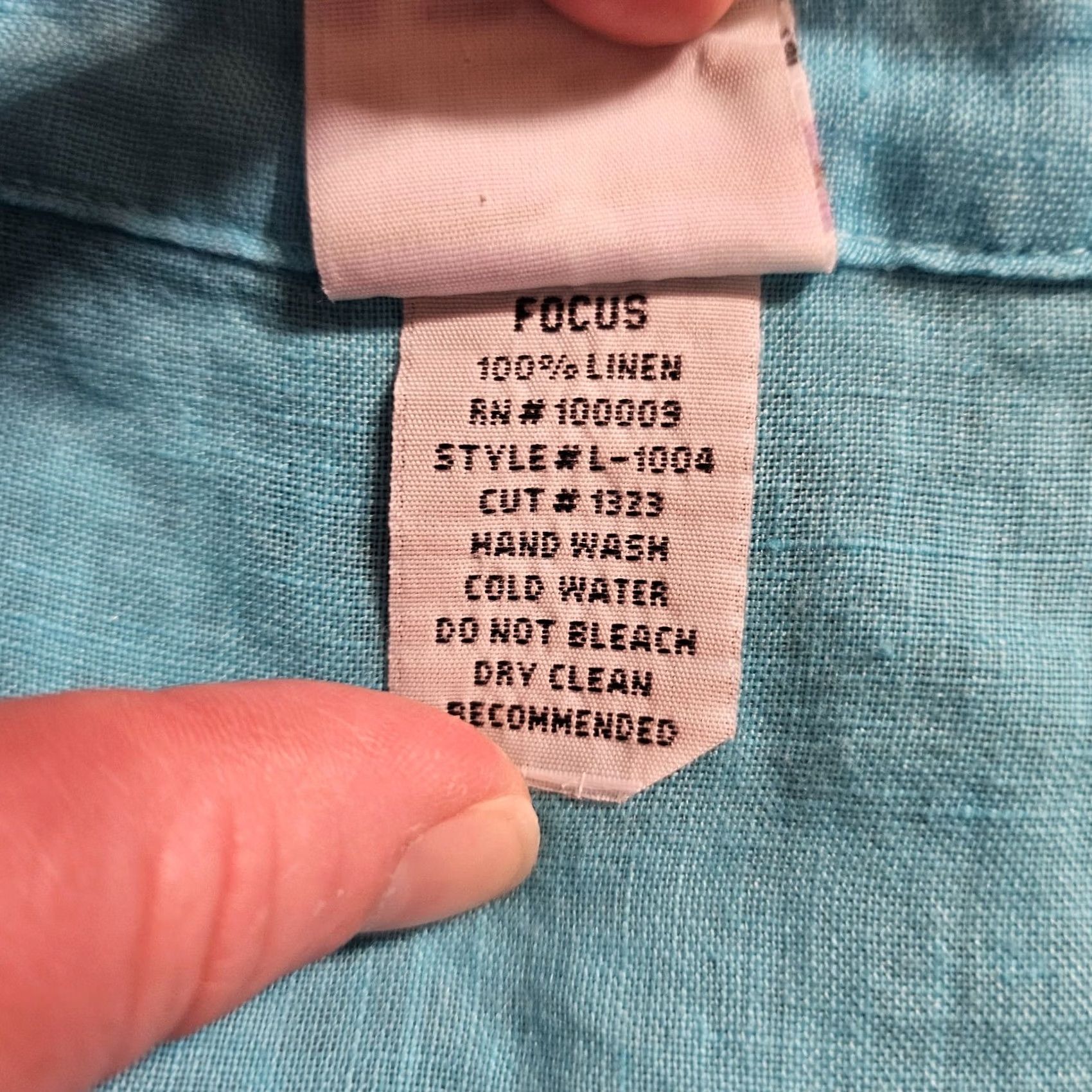Alife Focus Casual Life Top Shirt Womens XL Blue Linen Button 3/4 Sleeve Casual Career Size XL / US 12-14 / IT 48-50 - 7 Thumbnail