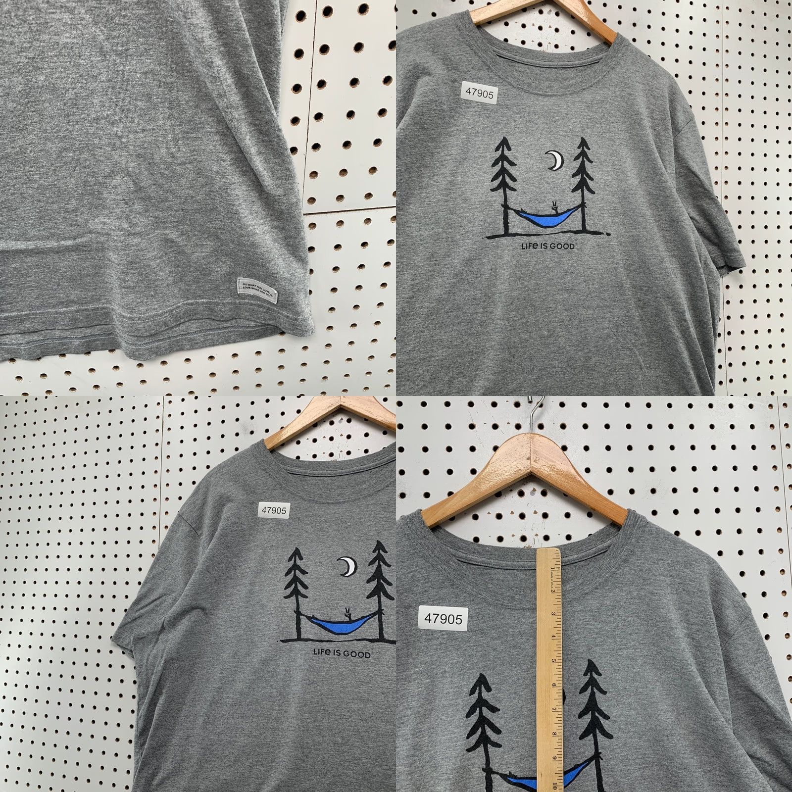 Life is Good Life is Good Crusher Tee Shirt Mens 3XL Gray Hammock Outdoor Short Sleeve Size US XXL / EU 58 / 5 - 8 Thumbnail